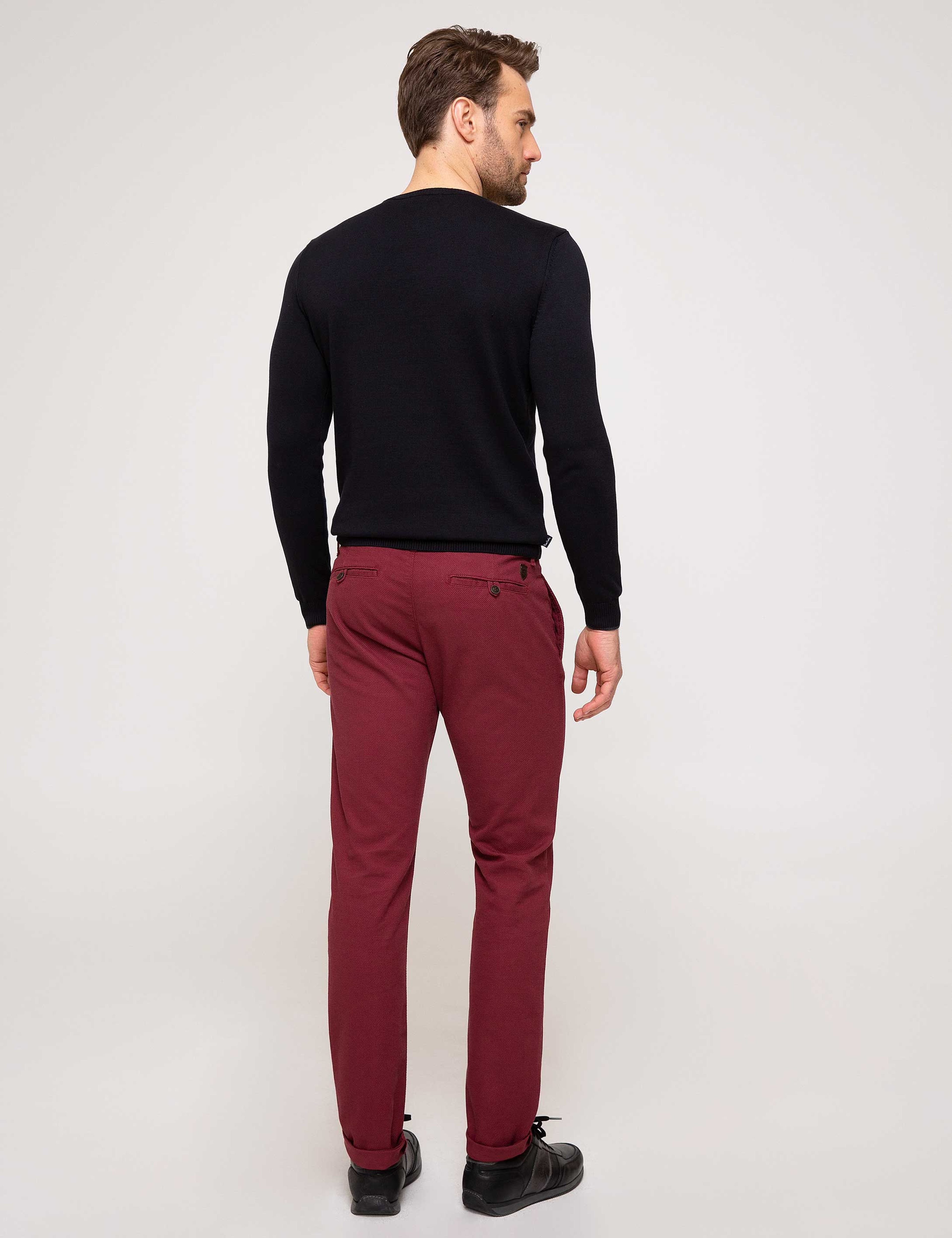 Bordo Slim Fit Chino Pantolon - Image 3