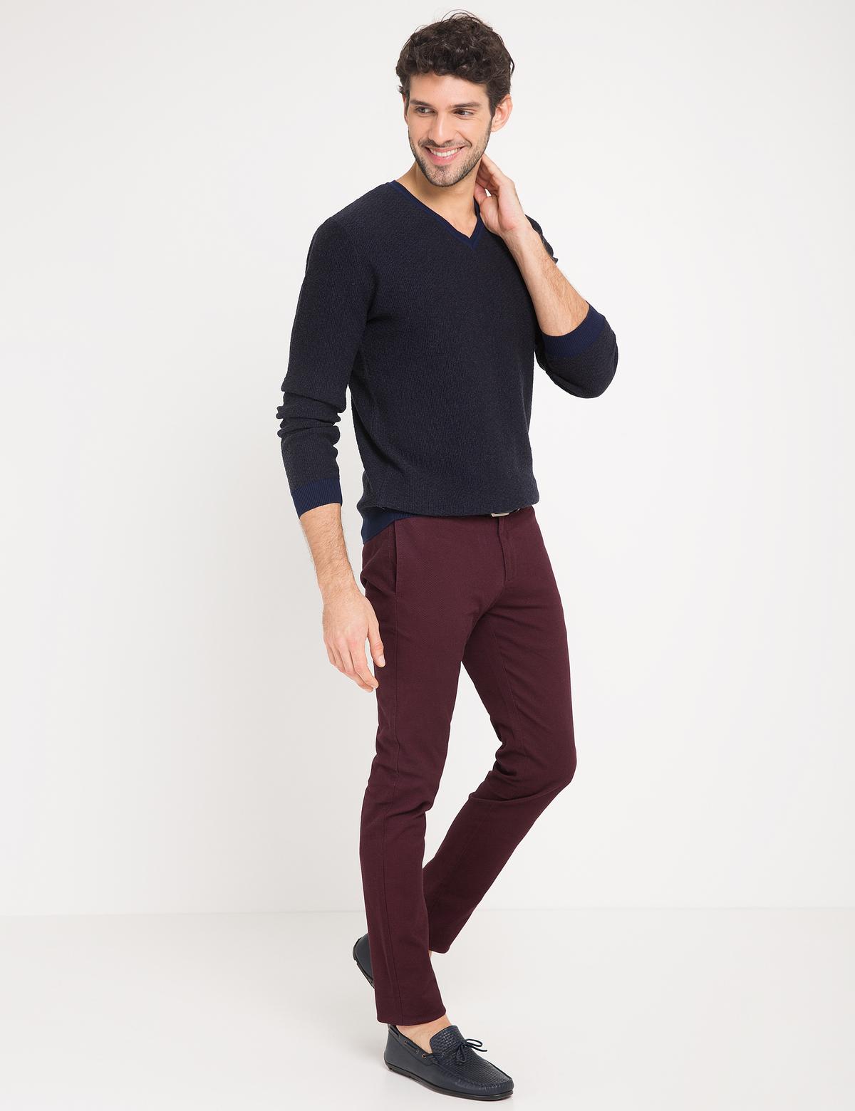 Antrasit Gri Melanj Slim Fit Triko Kazak