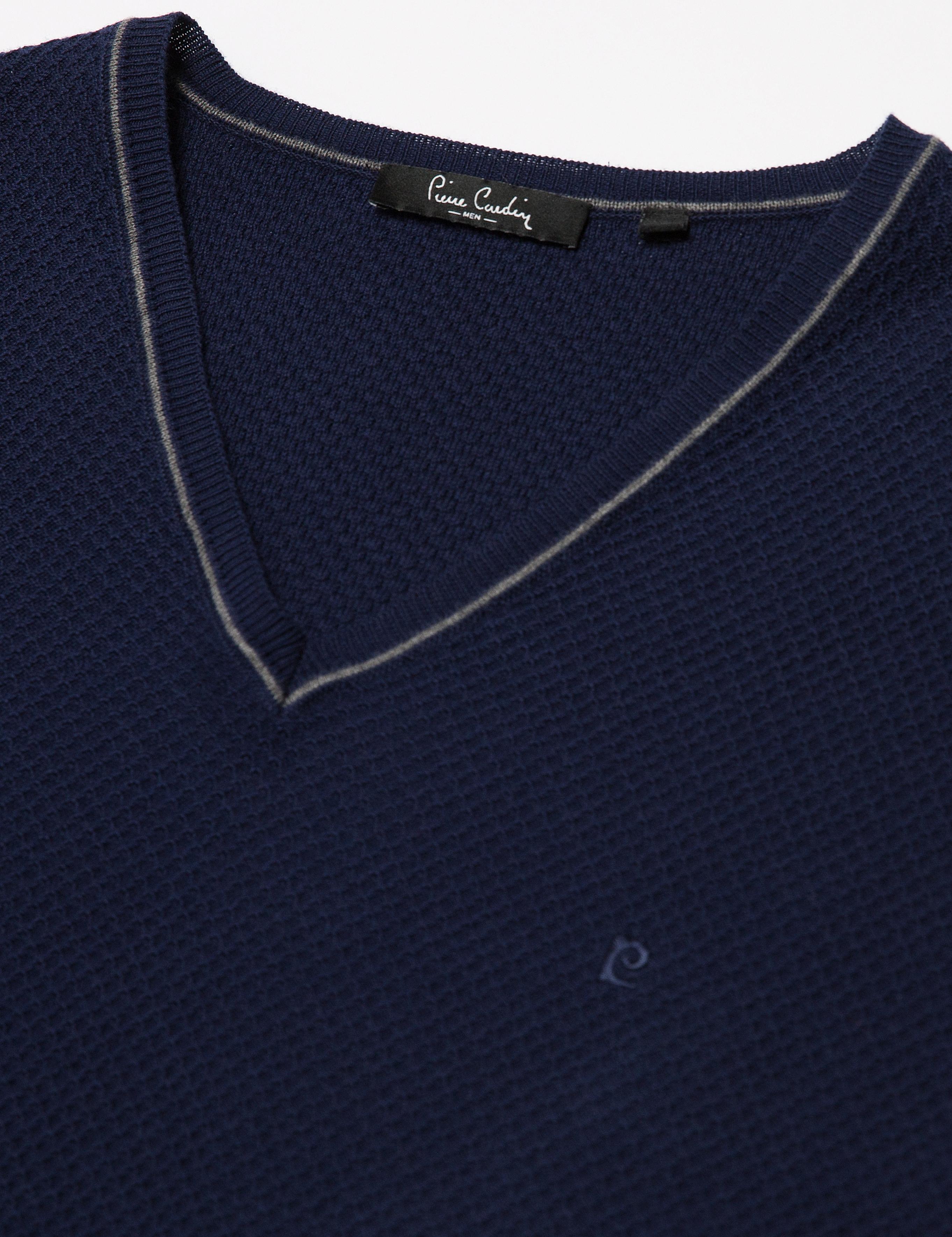 Lacivert Slim Fit Triko Kazak