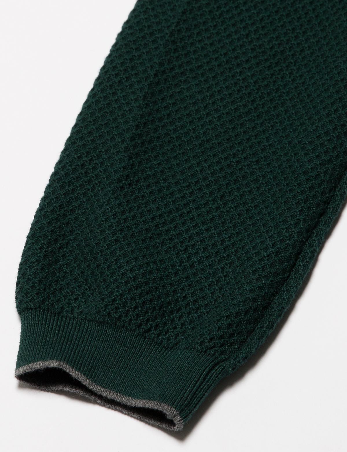 Yeşil Slim Fit Triko Kazak - 50175317063