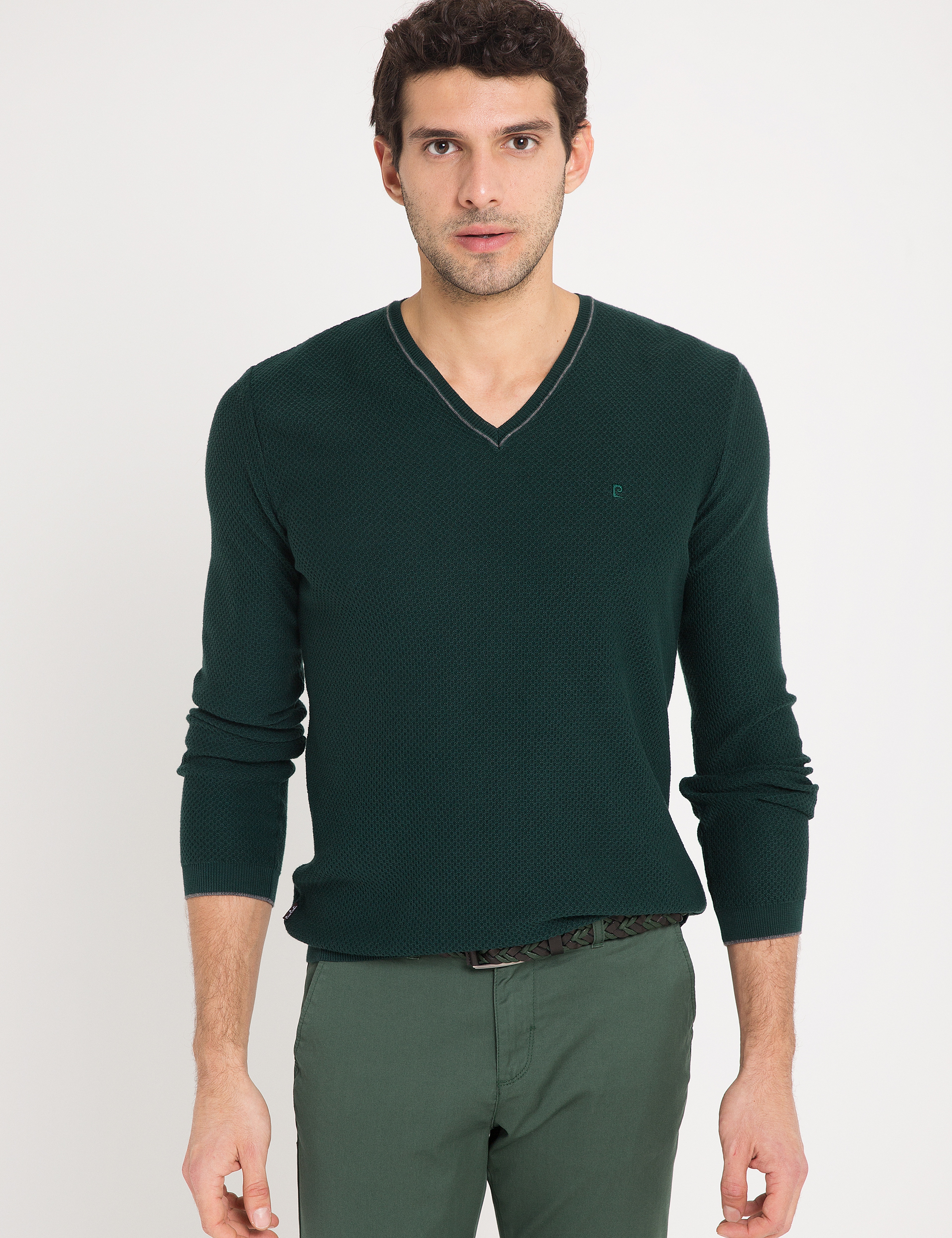 Yeşil Slim Fit Triko Kazak - Image 2