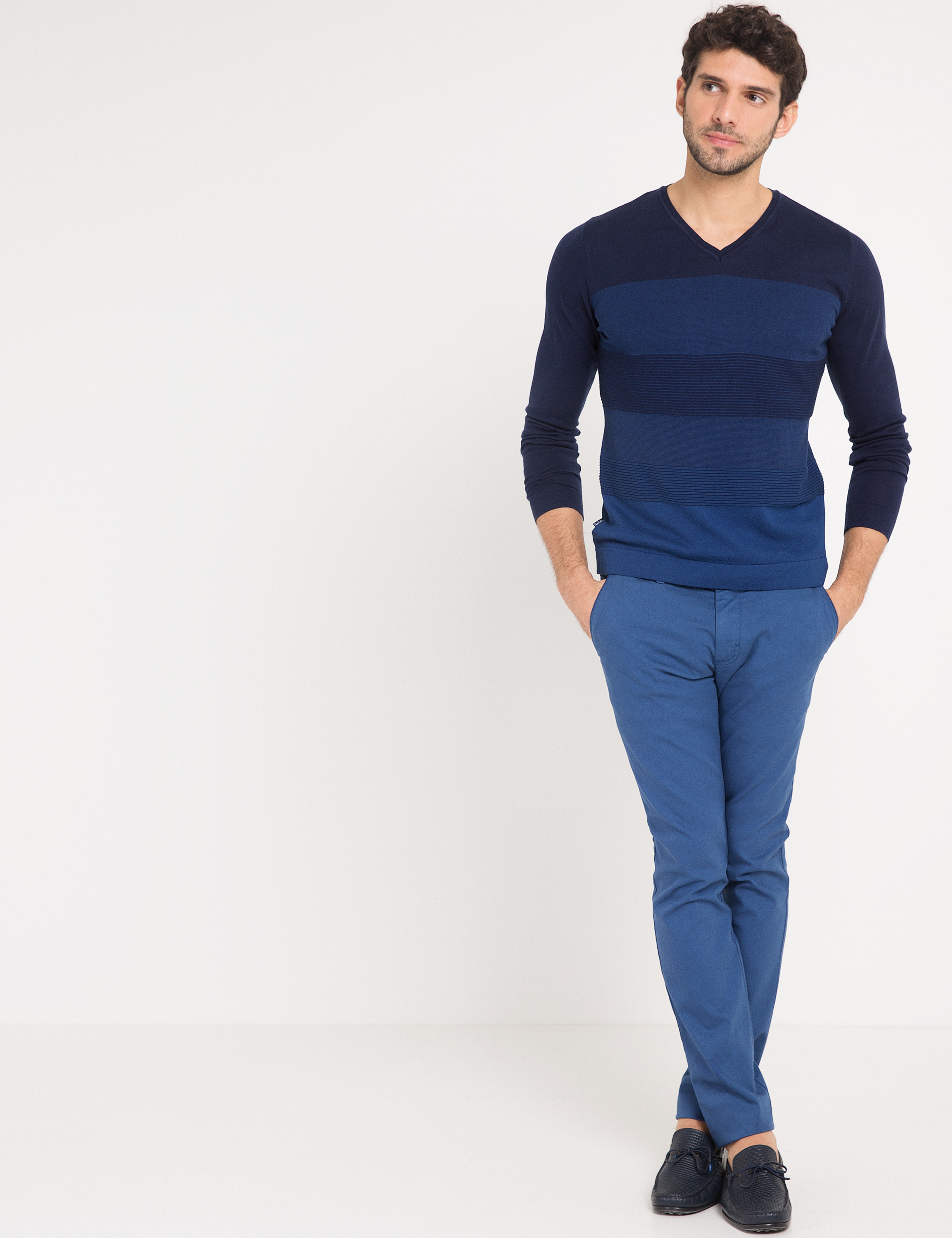 Lacivert Slim Fit Triko Kazak - Image 1