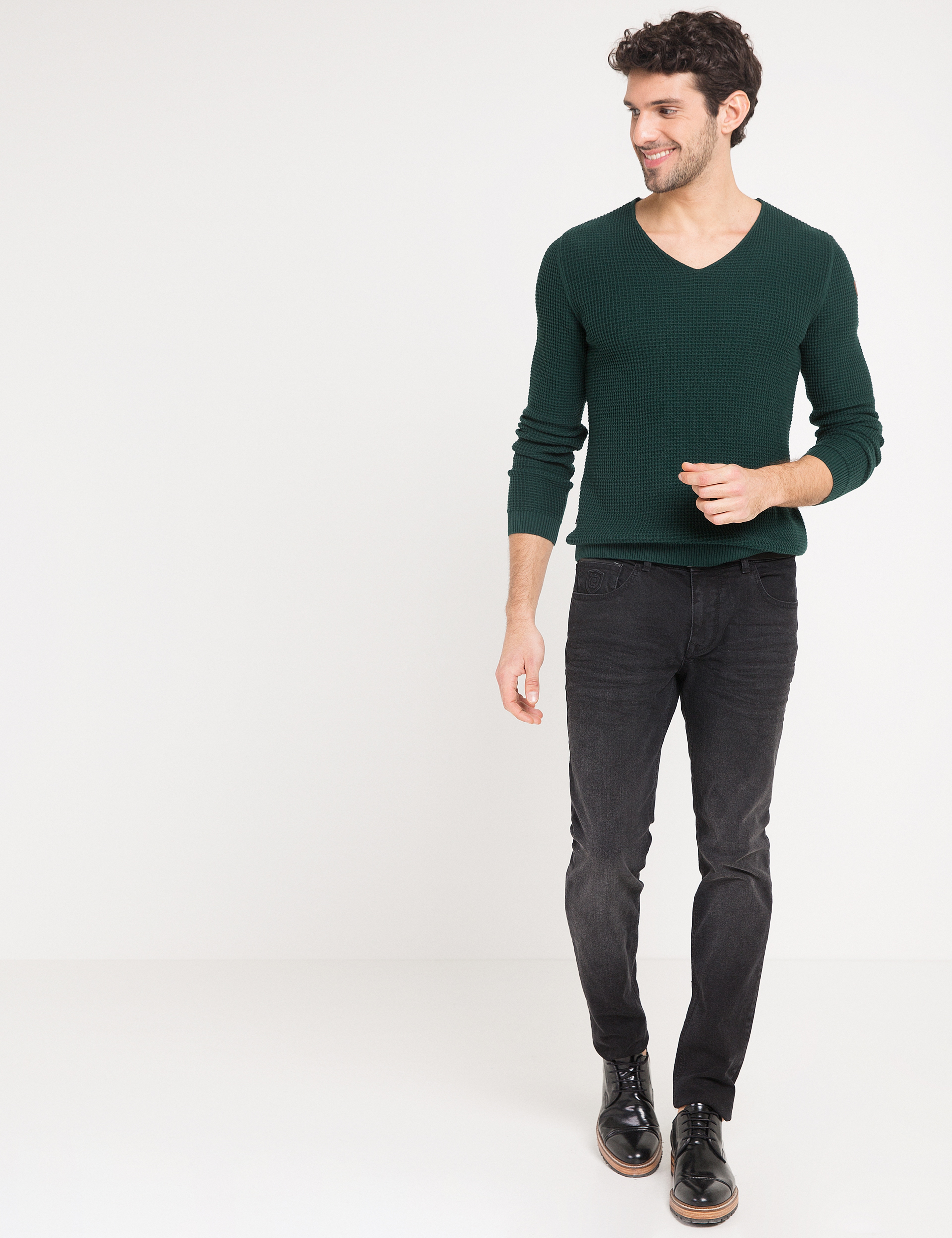 Koyu Yeşil Slim Fit Triko Kazak
