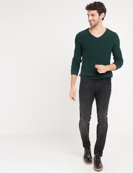 Koyu Yeşil Slim Fit Triko Kazak - 50175344074