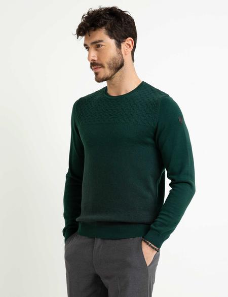 Yeşil Triko Kazak - 50175347073