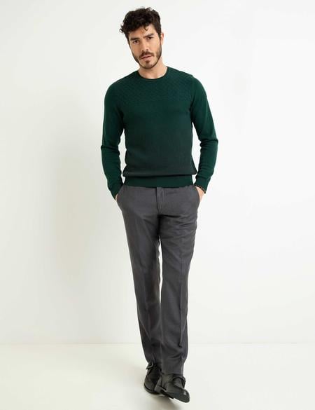 Yeşil Triko Kazak - 50175347073