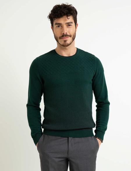 Yeşil Triko Kazak - 50175347073