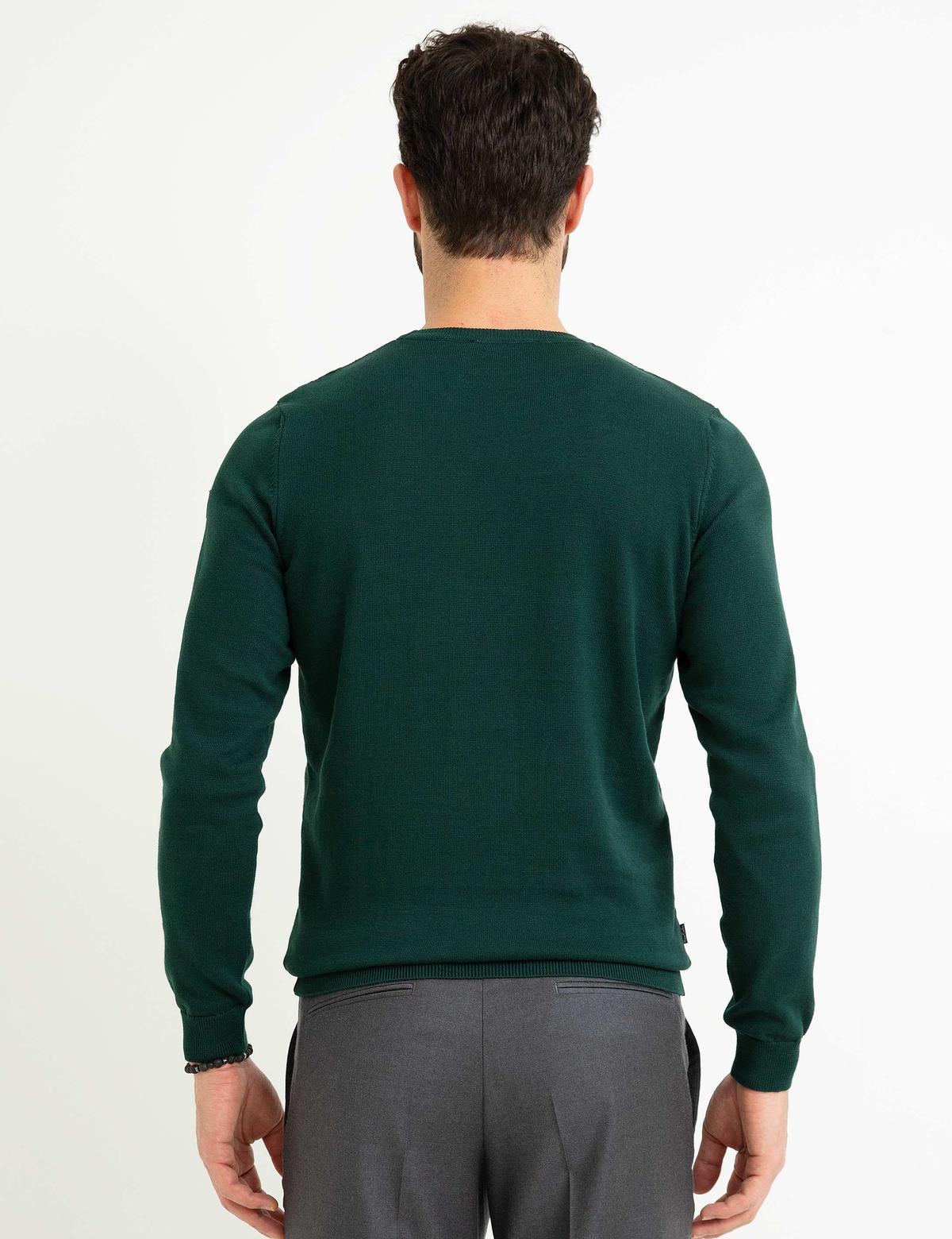 Yeşil Triko Kazak - 50175347073