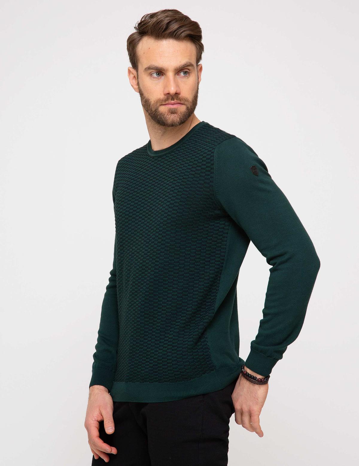 Yeşil Triko Kazak - 50175349043