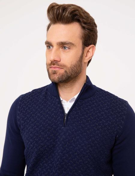 Lacivert Slim Fit Triko Kazak - 50175351053