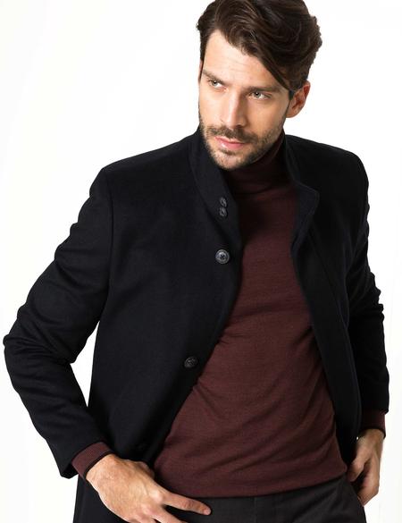 Lacivert Slim Fit Palto - 50175685037