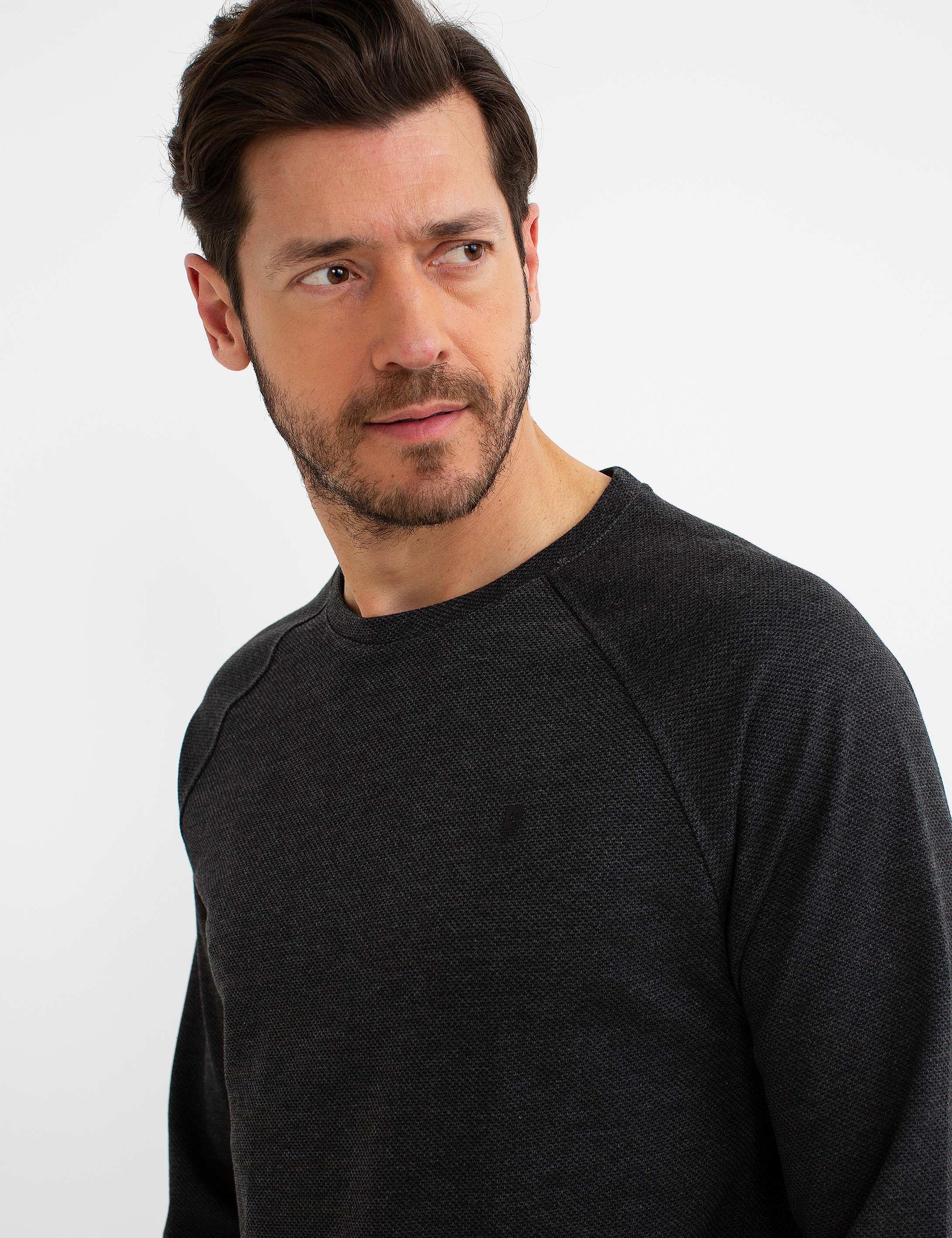 Antrasit Melanj Slim Fit Sweatshirt