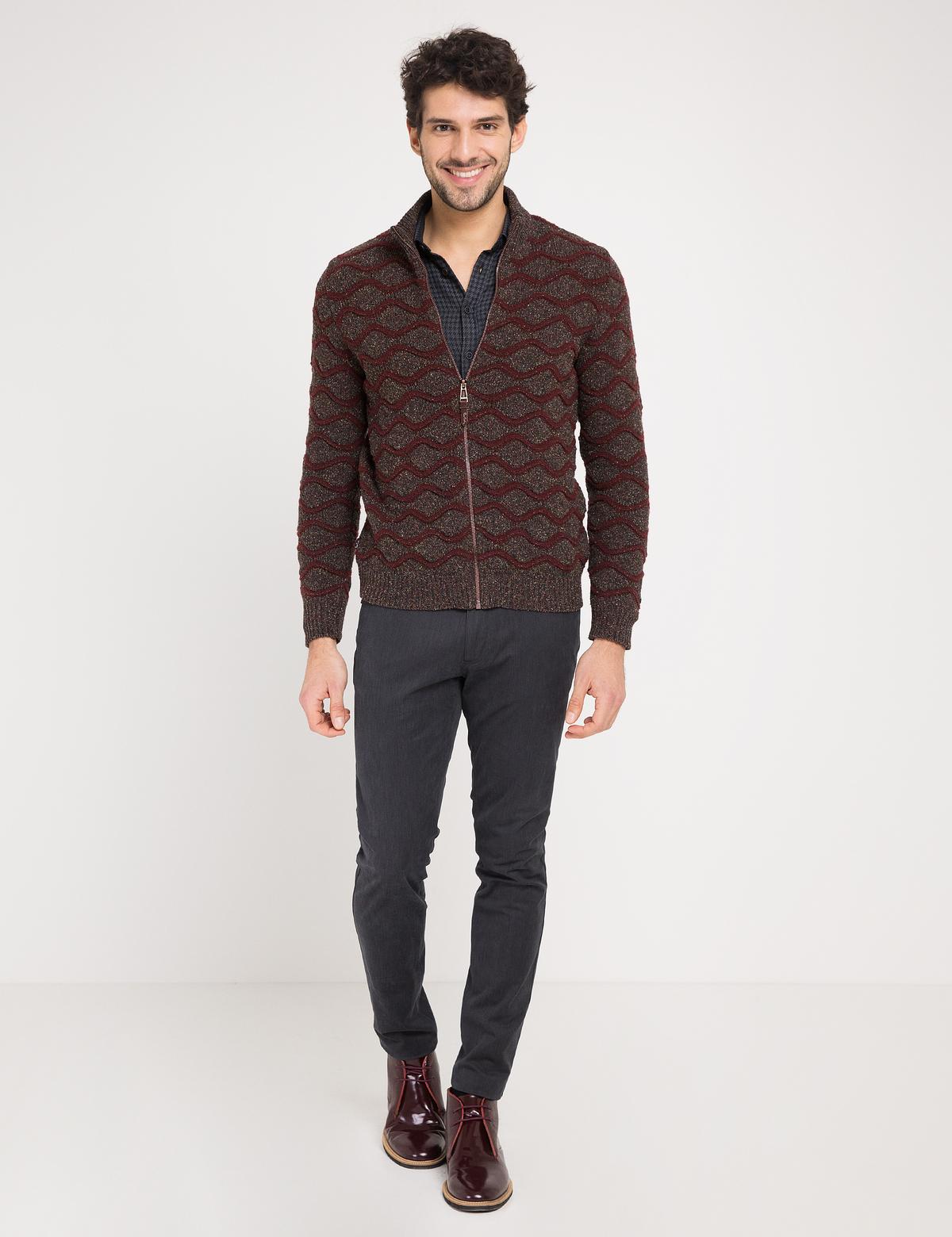 Bordo Triko Hırka - 50176275005