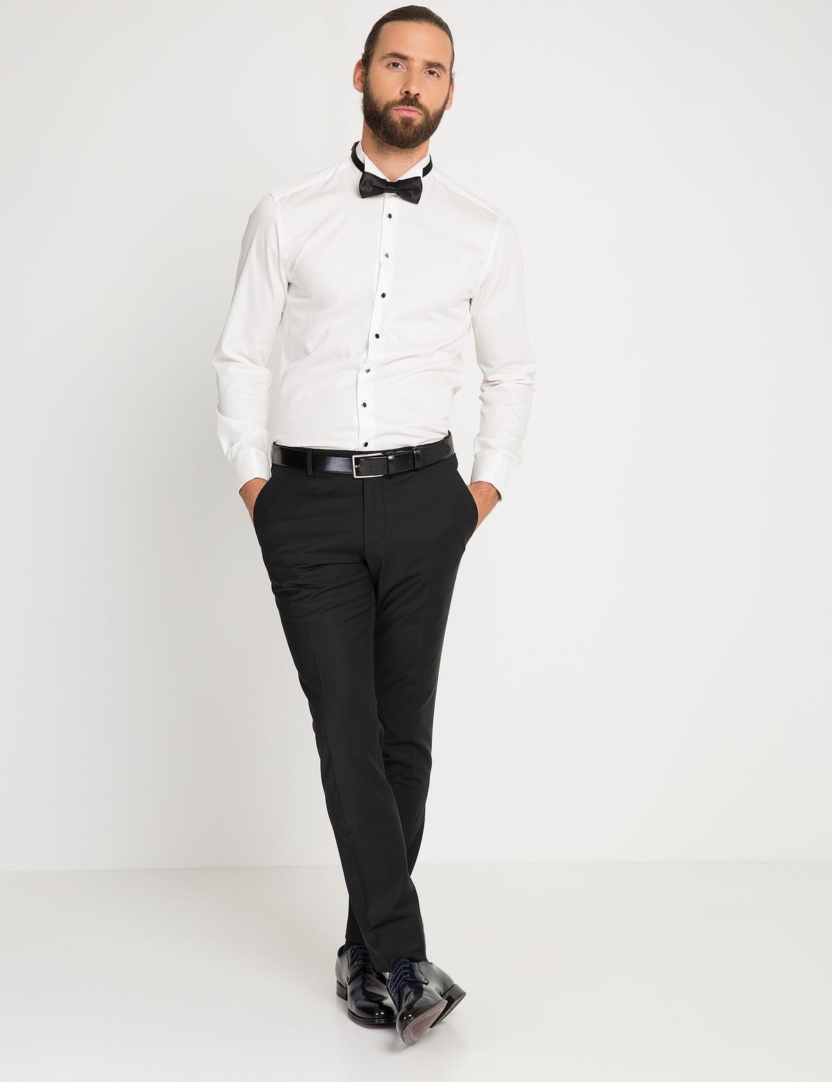 Ekru Slim Fit Smokin Gömlek - 50176482001