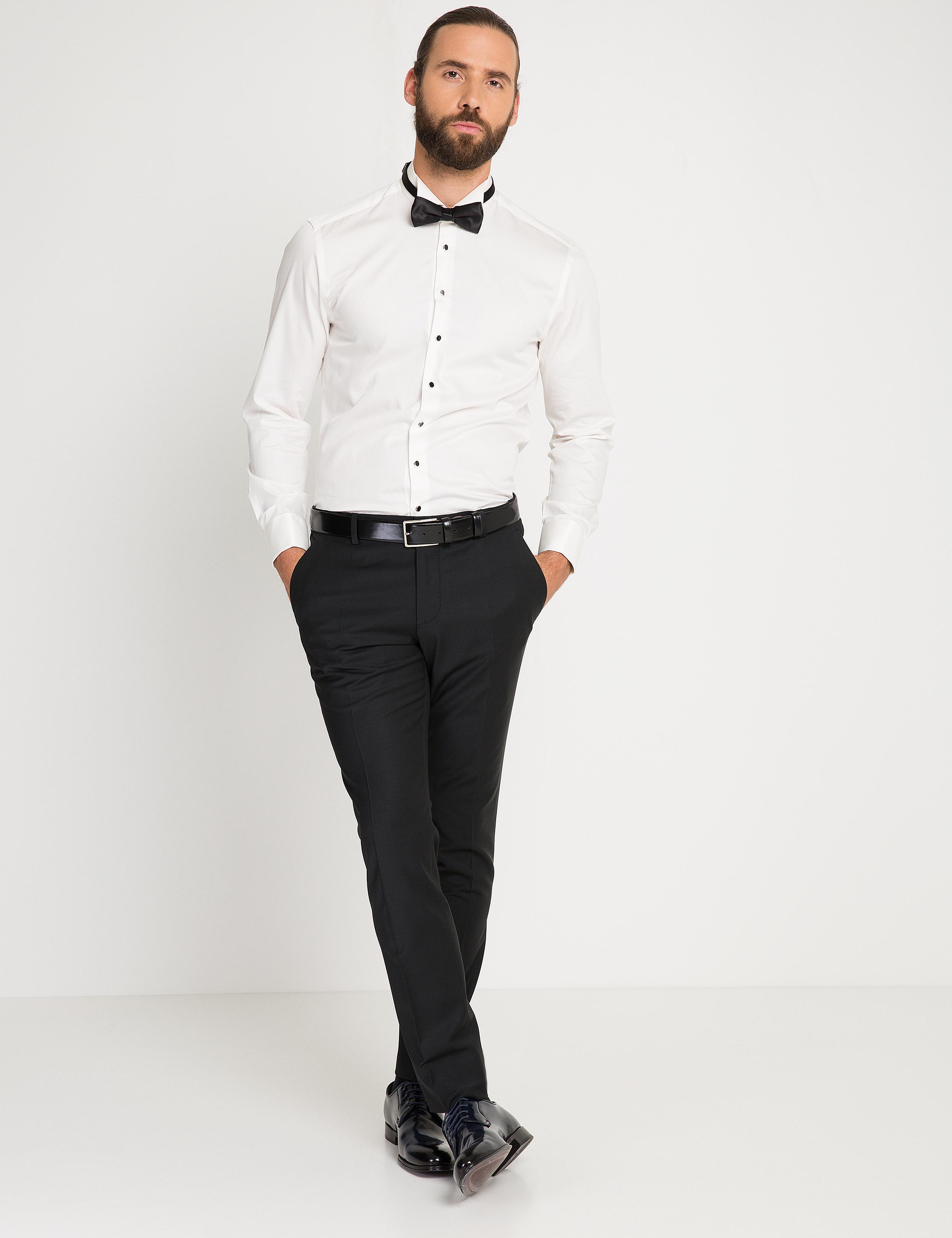 Ekru Slim Fit Smokin Gömlek