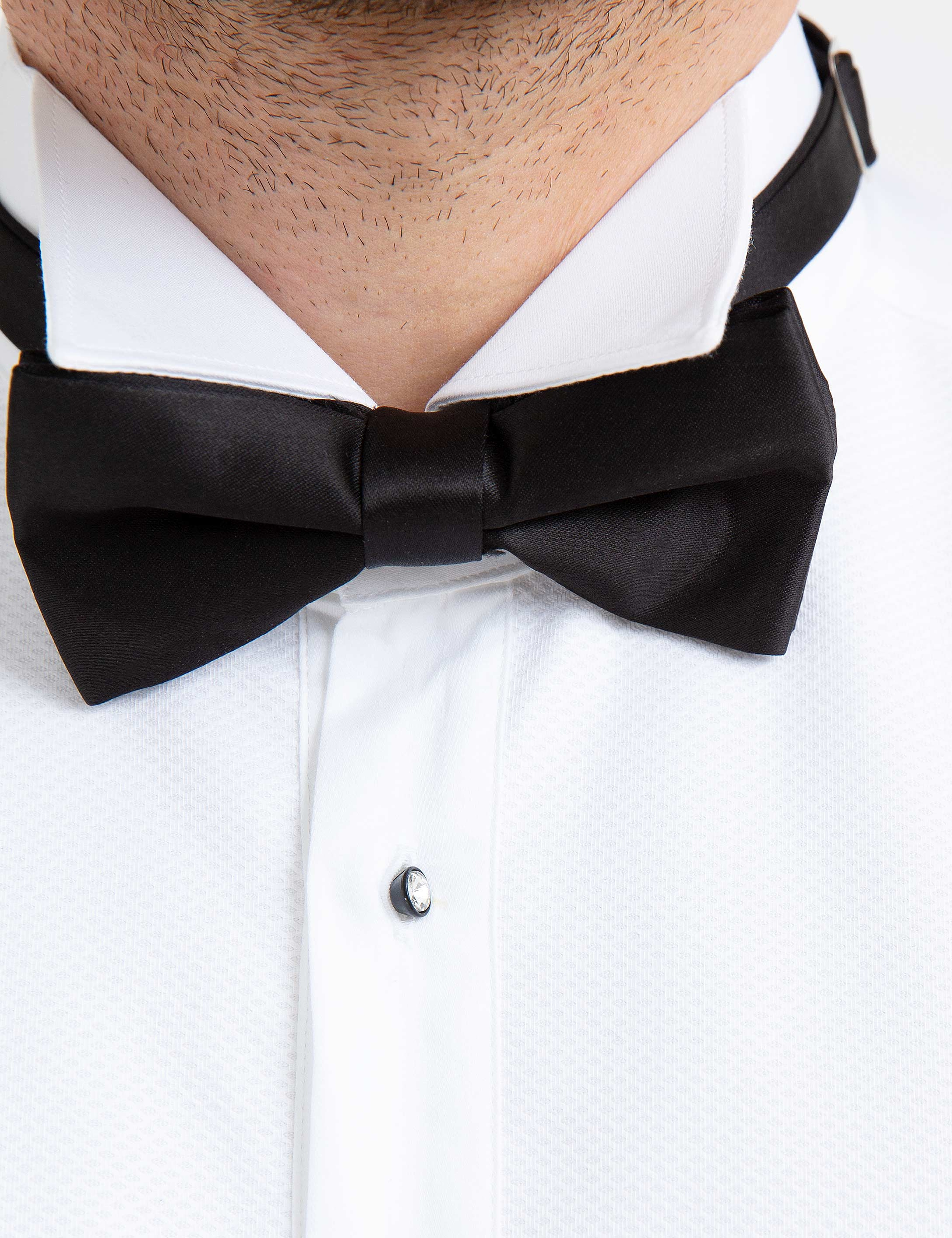 Beyaz Slim Fit Smokin Gömlek - Image 4