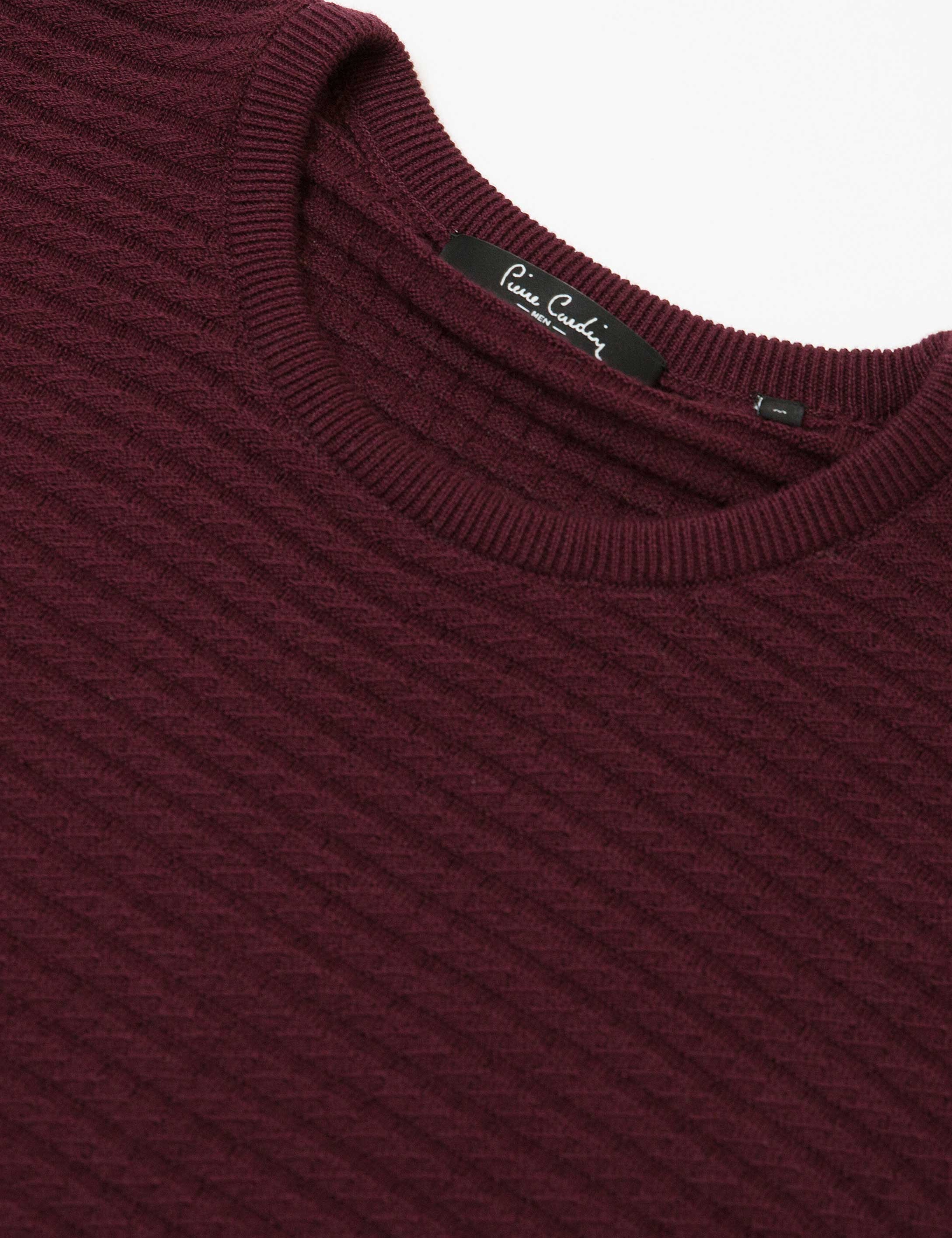 Bordo Slim Fit Triko Kazak
