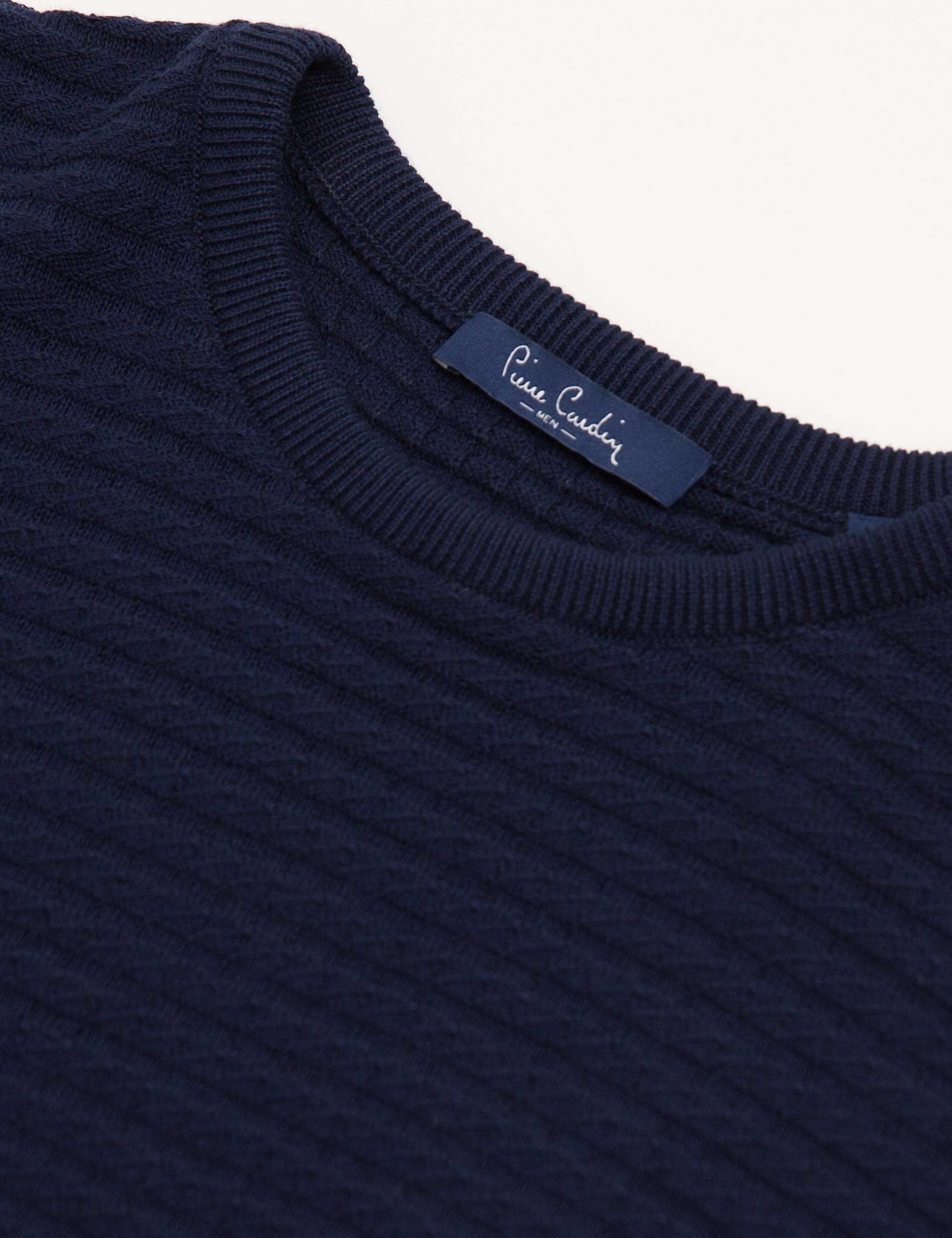 Lacivert Slim Fit Triko Kazak - Image 3