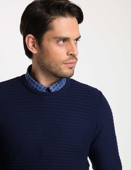 Lacivert Slim Fit Triko Kazak - 50177034033