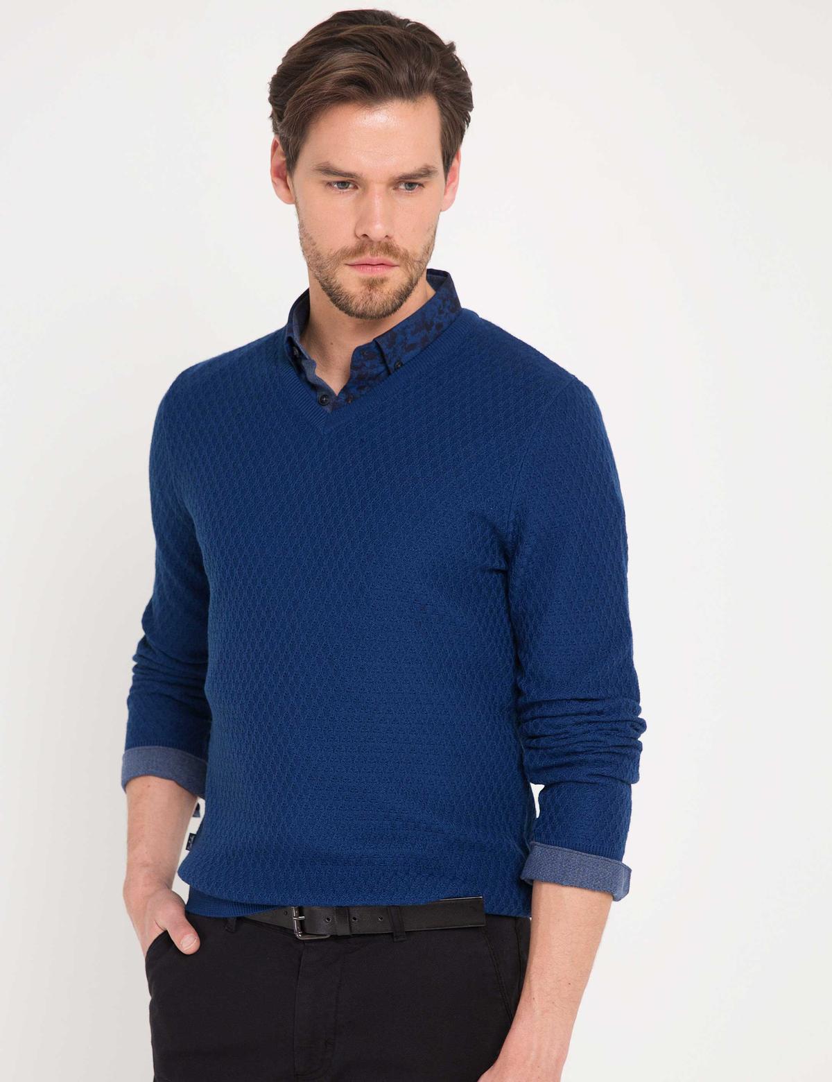 Lacivert Triko Kazak