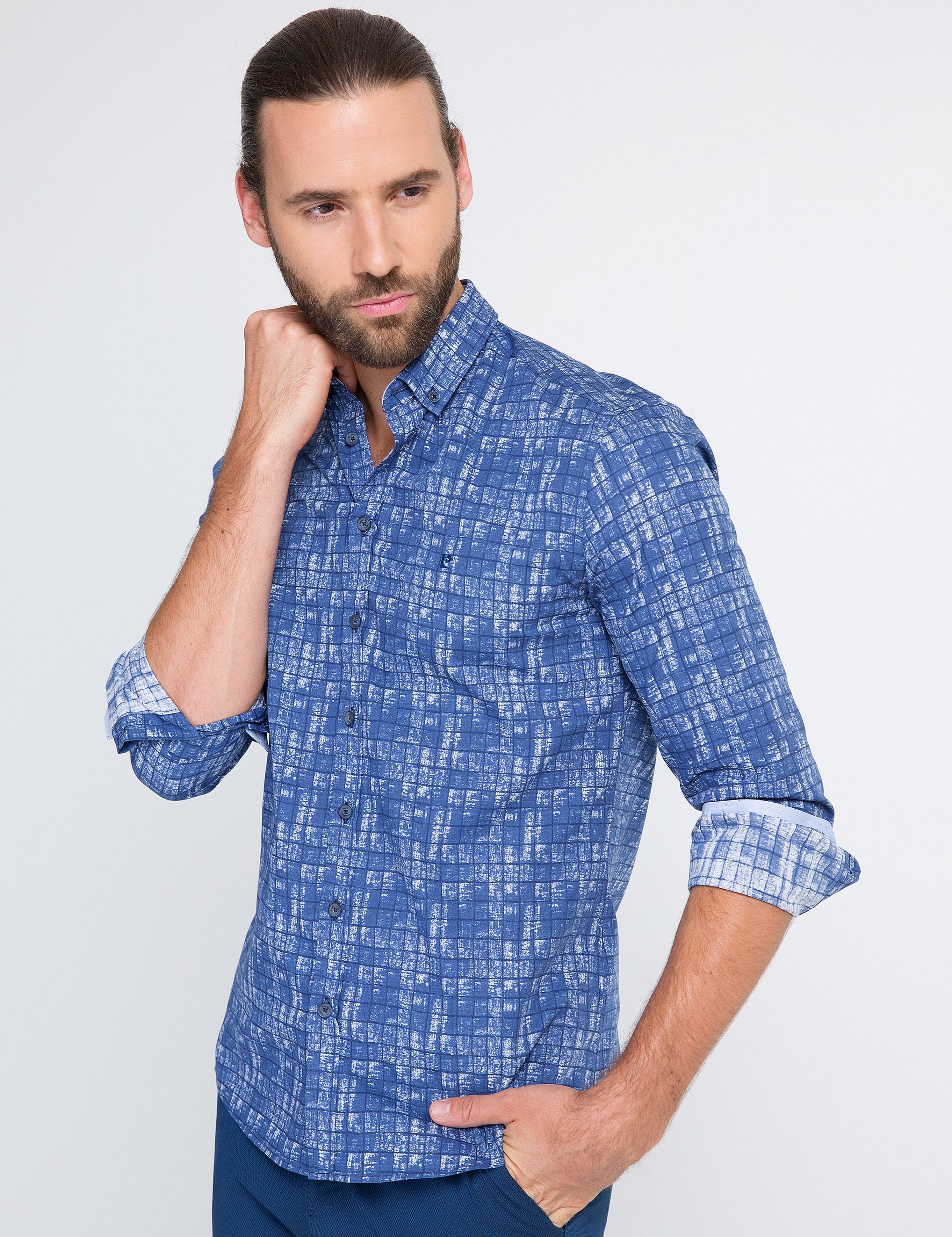 Slim Lacivert Gömlek