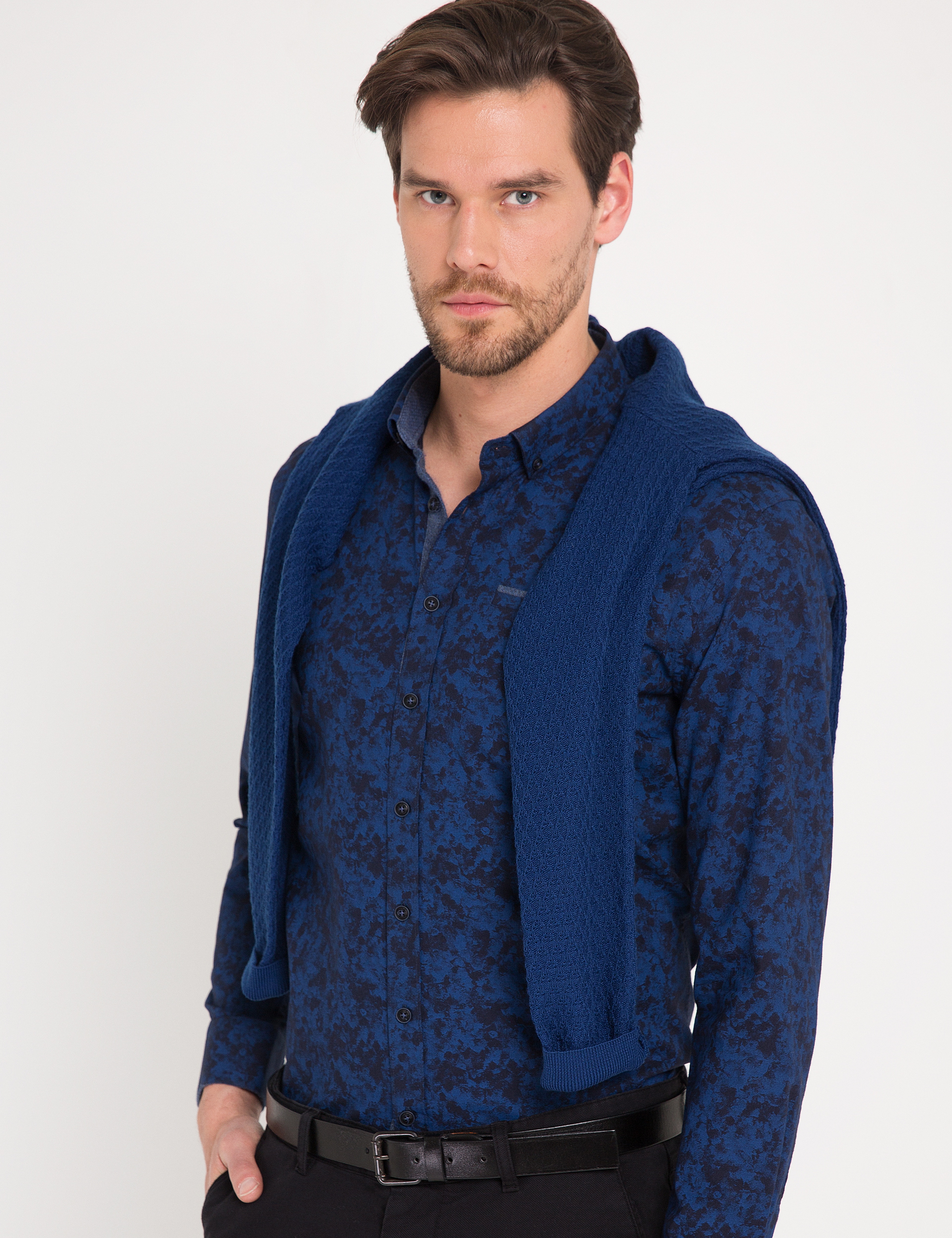 Lacivert Slim Fit Gömlek