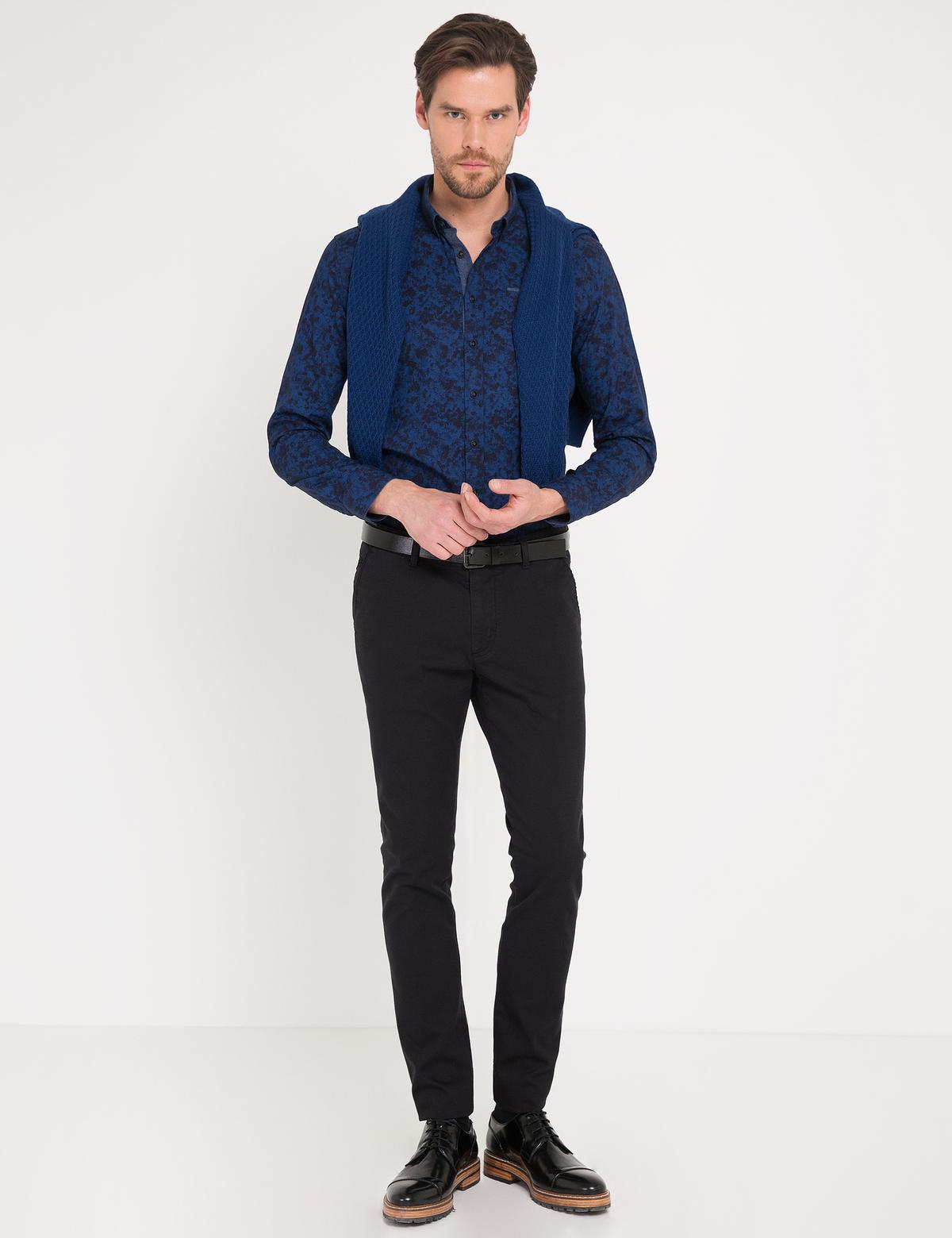 Lacivert Slim Fit Gömlek - 50178957019