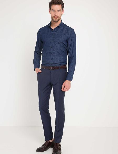 Slim Lacivert Gömlek - 50178967019