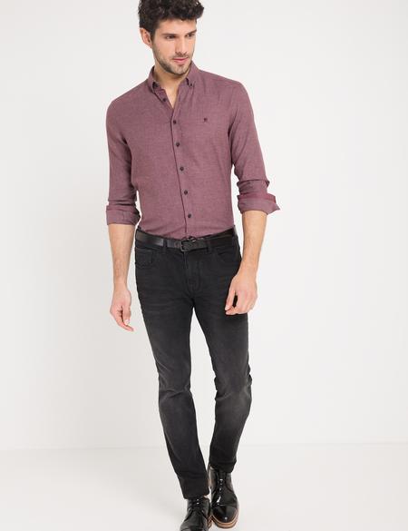 Slim Bordo Gömlek - 50178976025