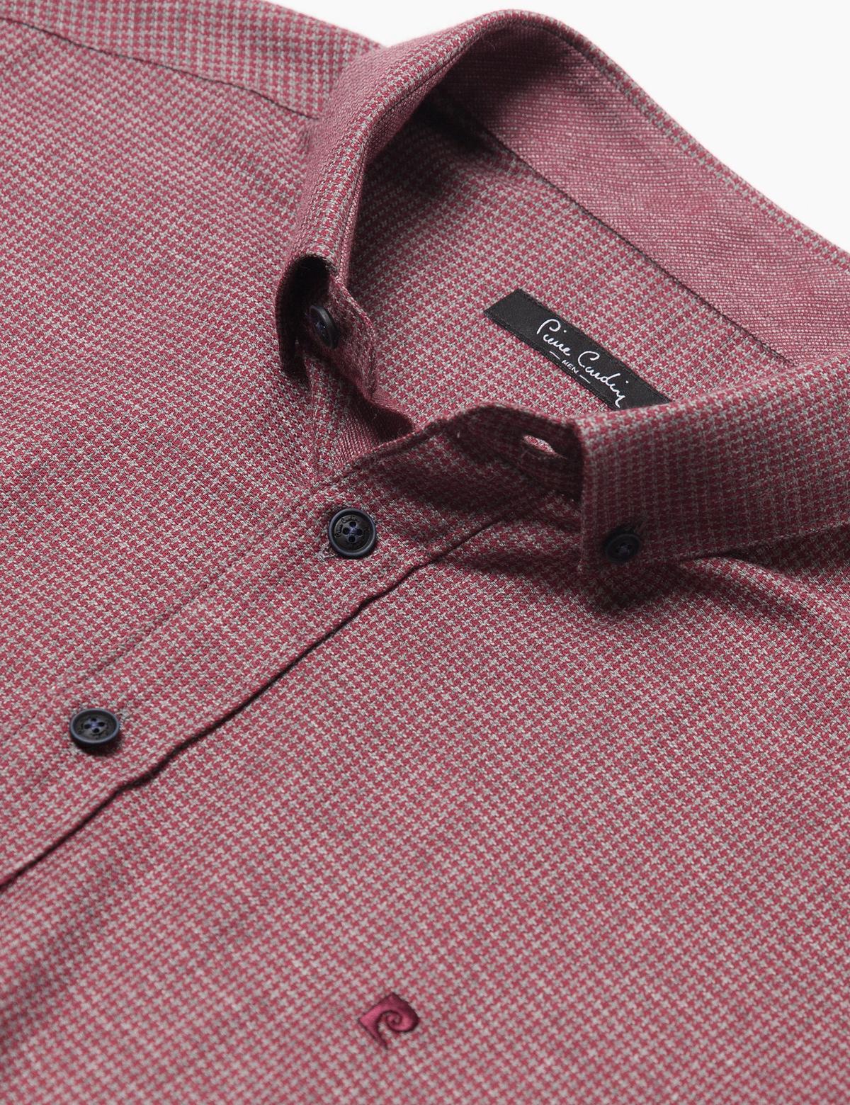 Slim Bordo Gömlek - 50178976025