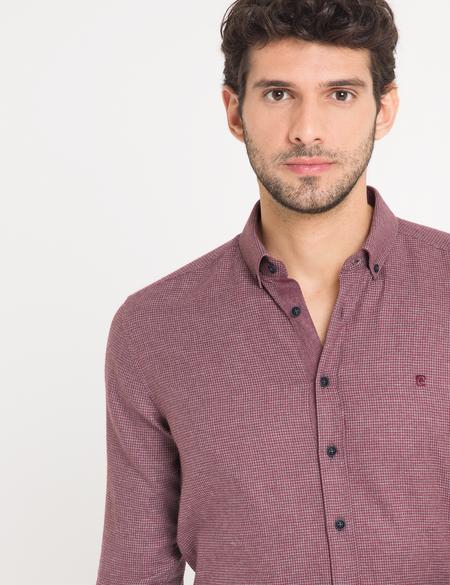 Slim Bordo Gömlek - 50178976025