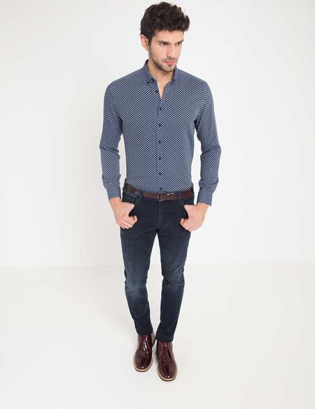 Slim Lacivert Gömlek - 50178979025