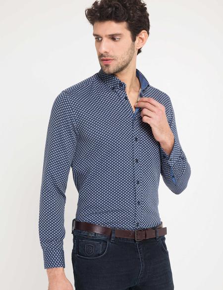 Slim Lacivert Gömlek - 50178979025