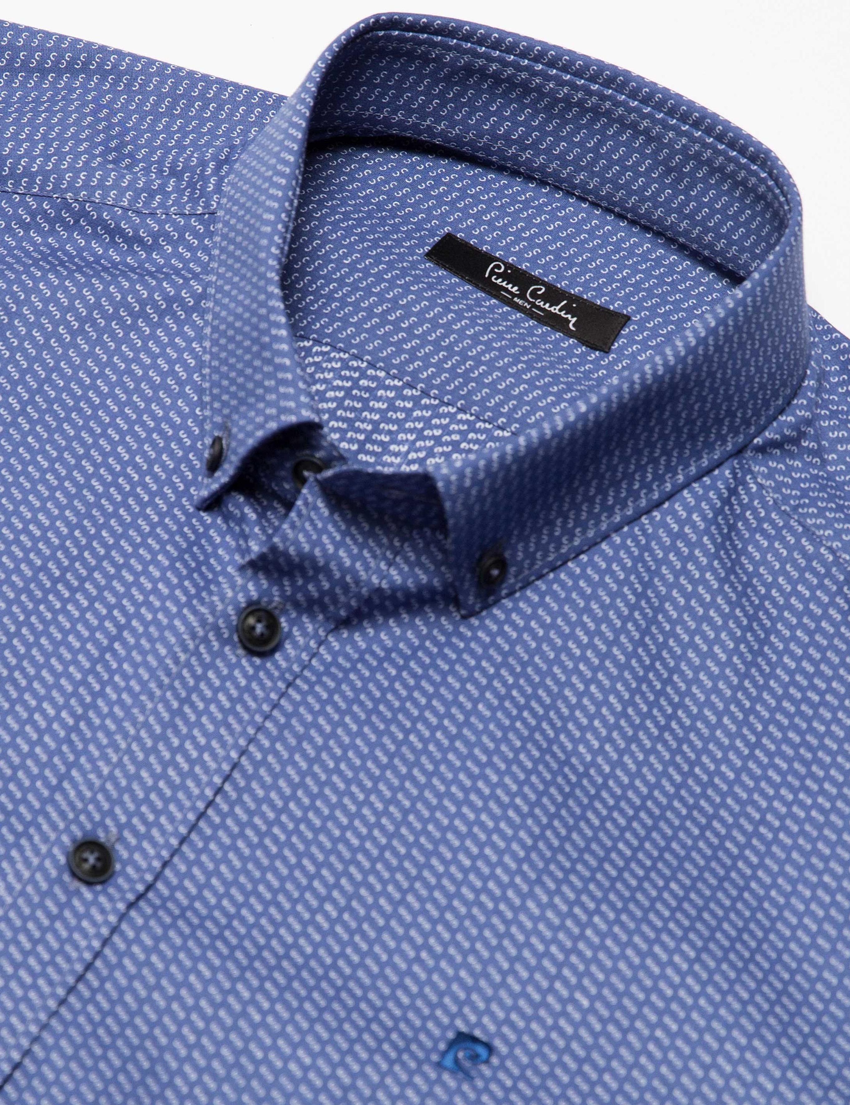 Lacivert Slim Fit Uzun Kollu Gömlek