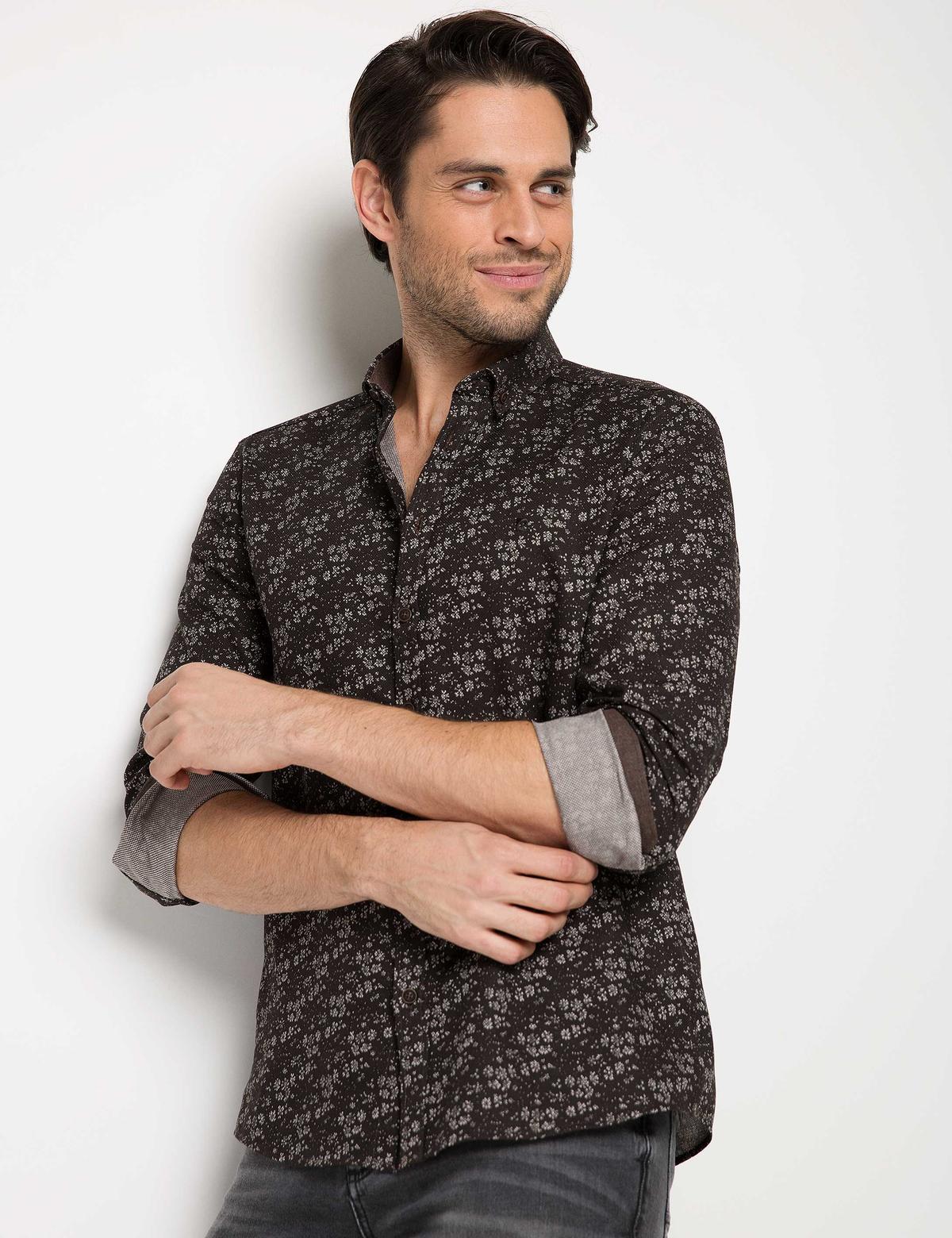 Slim Kahverengi Gömlek