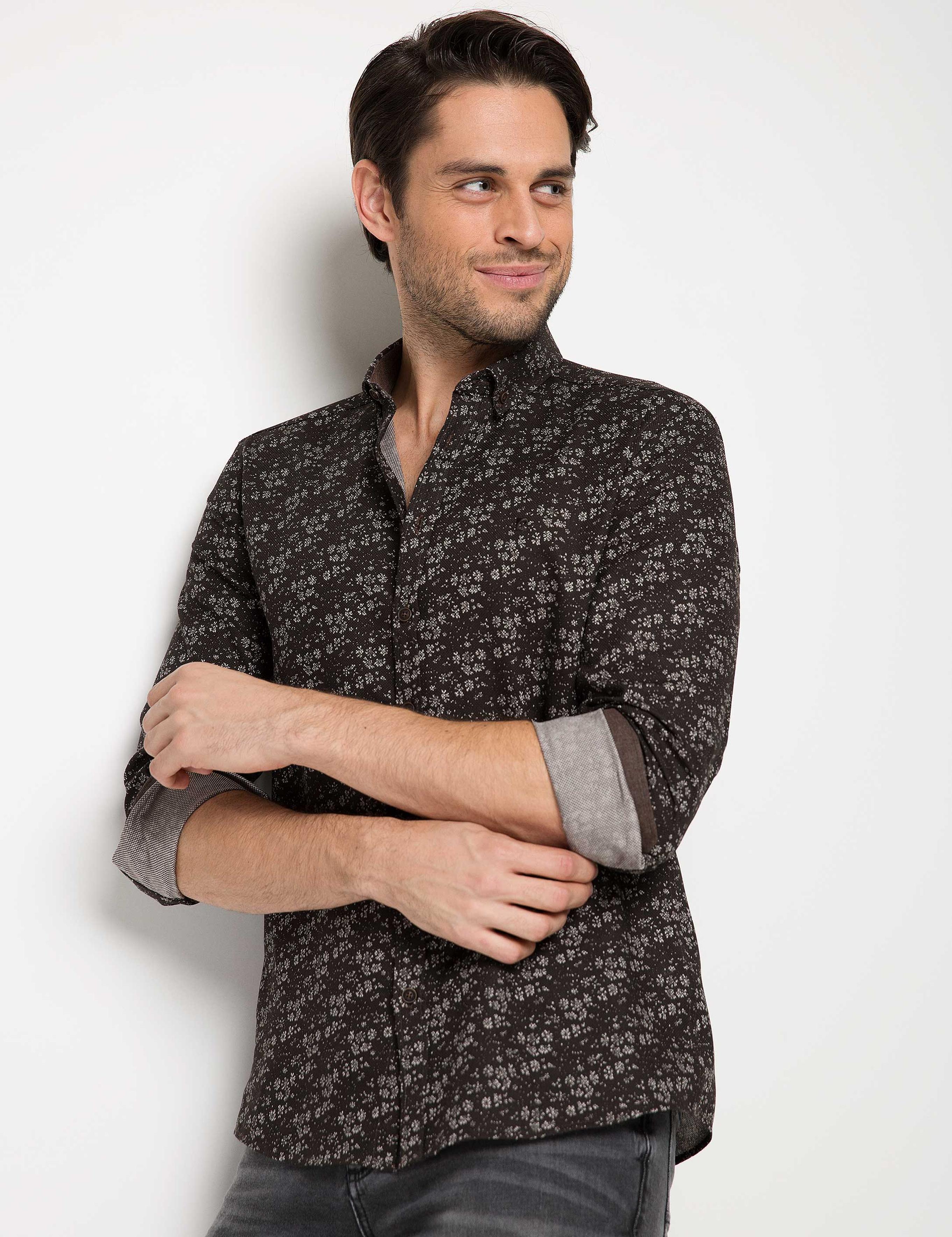 Slim Kahverengi Gömlek