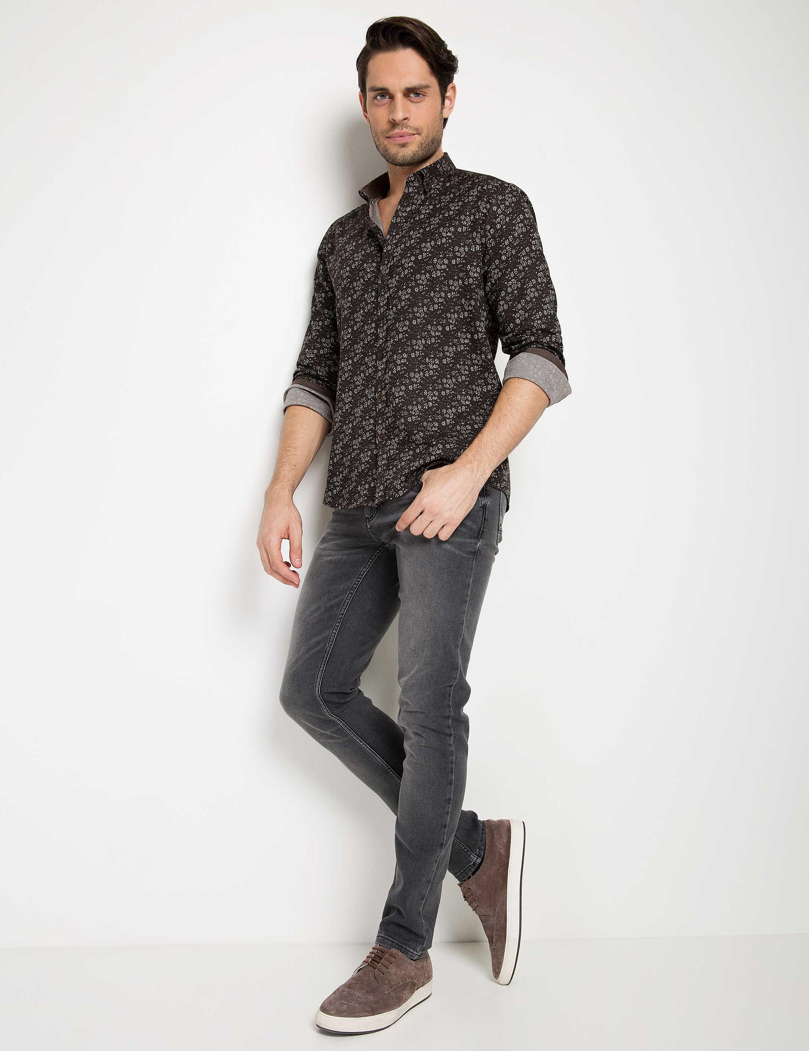 Slim Kahverengi Gömlek