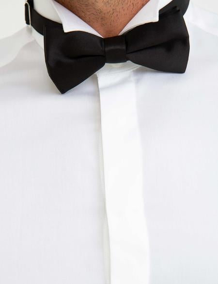 Beyaz Slim Fit Smokin Gömlek - 50179079001