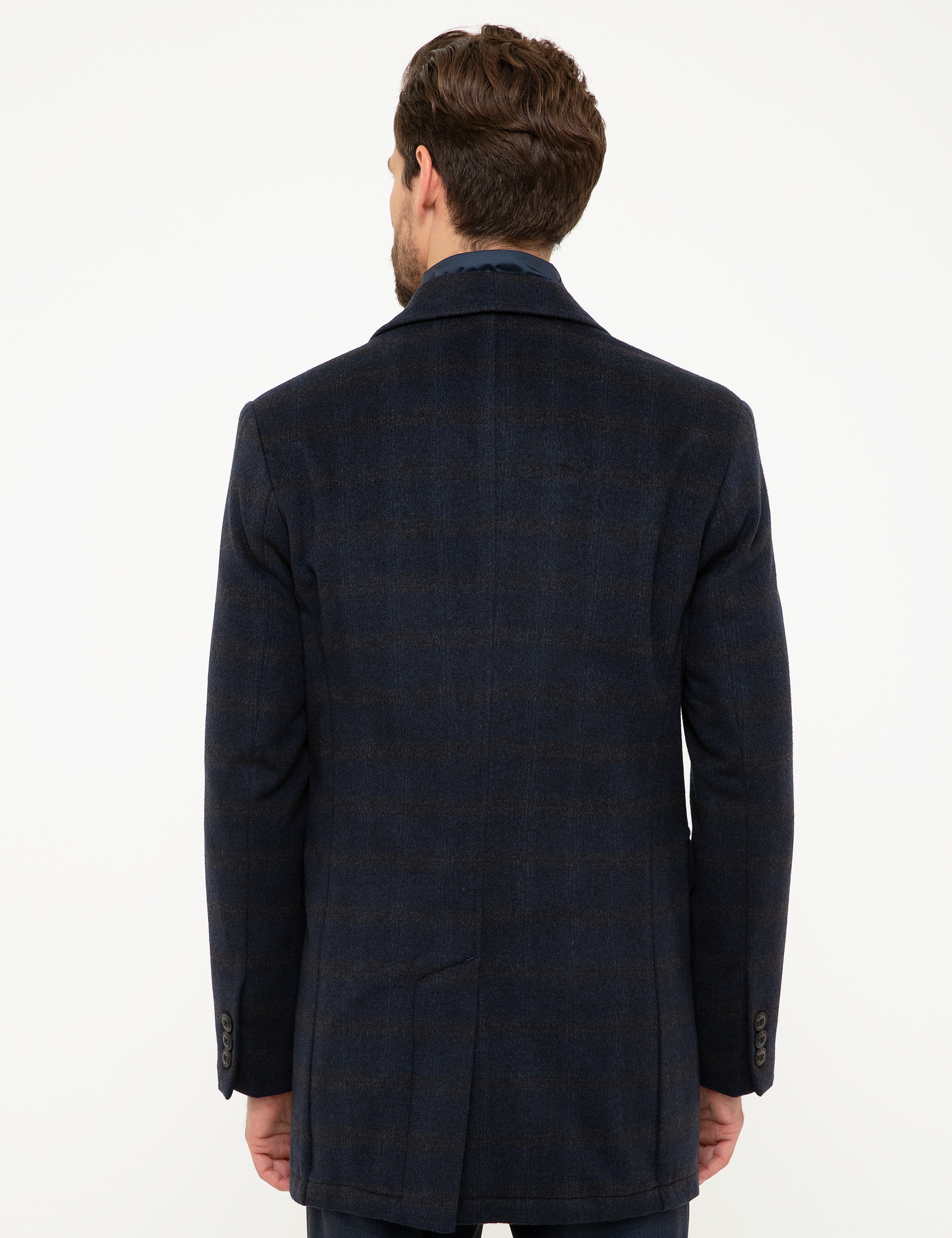Lacivert Slim Fit Palto