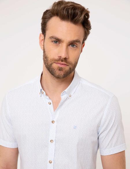 Açık Mavi Slim Fit Kısa Kollu Gömlek - 50180177001