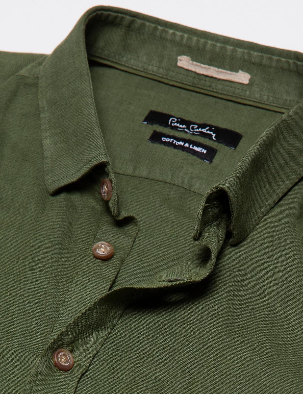 Yeşil Slim Fit Kısa Kollu Gömlek - 50185776052