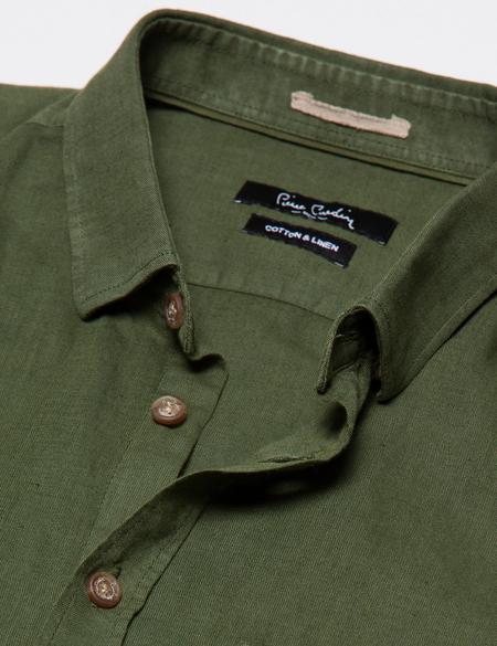 Yeşil Slim Fit Kısa Kollu Gömlek - 50185776052