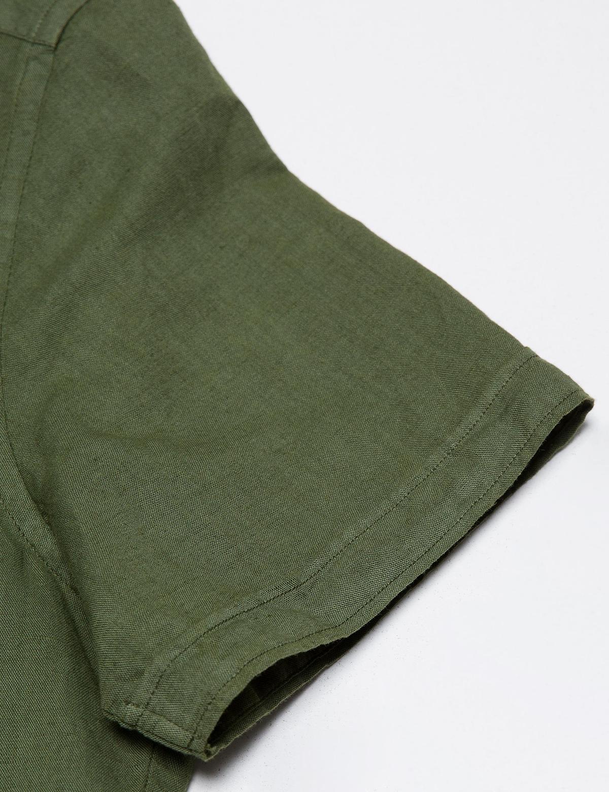 Yeşil Slim Fit Kısa Kollu Gömlek - 50185776052