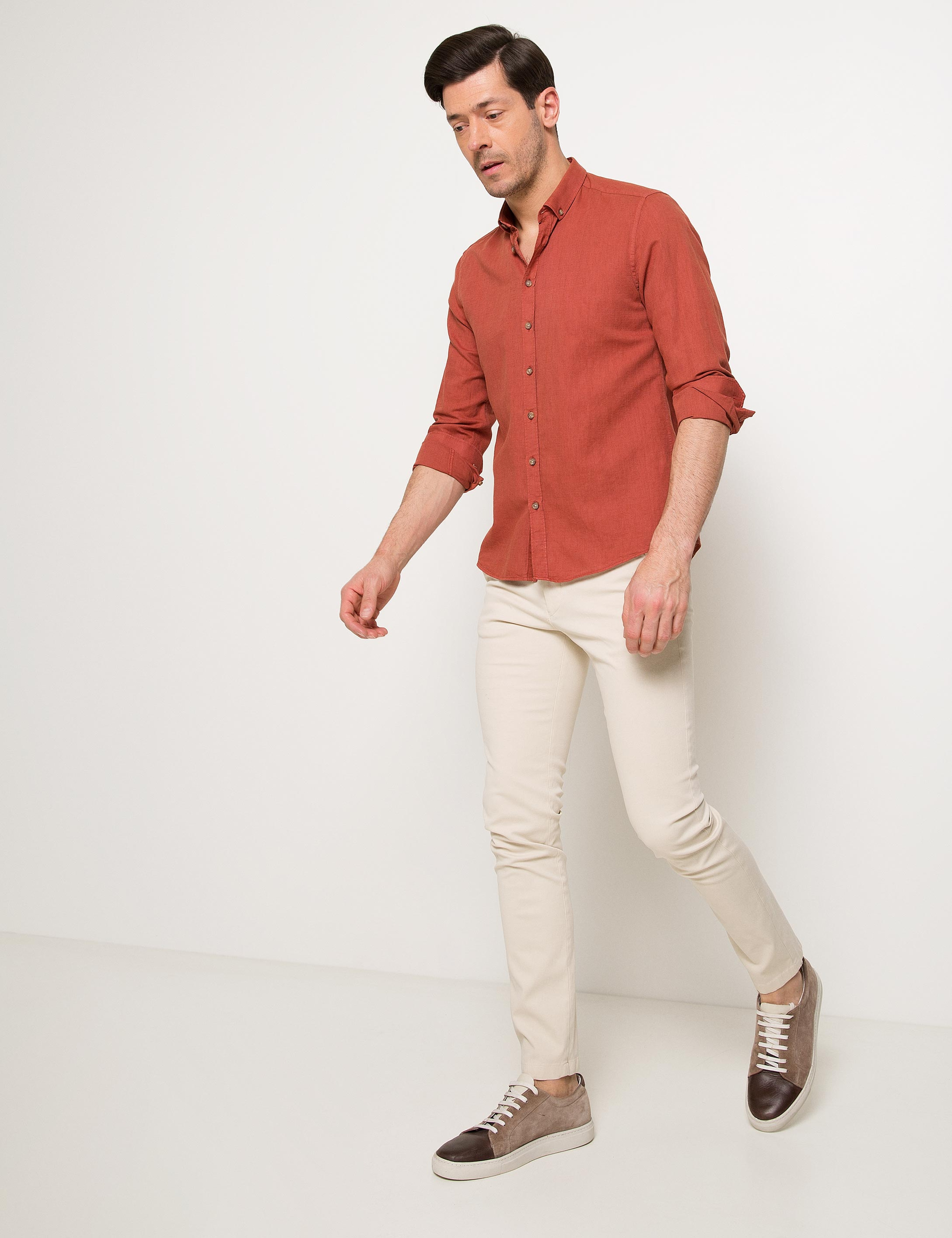 Turuncu Slim Fit Gömlek - Image 1