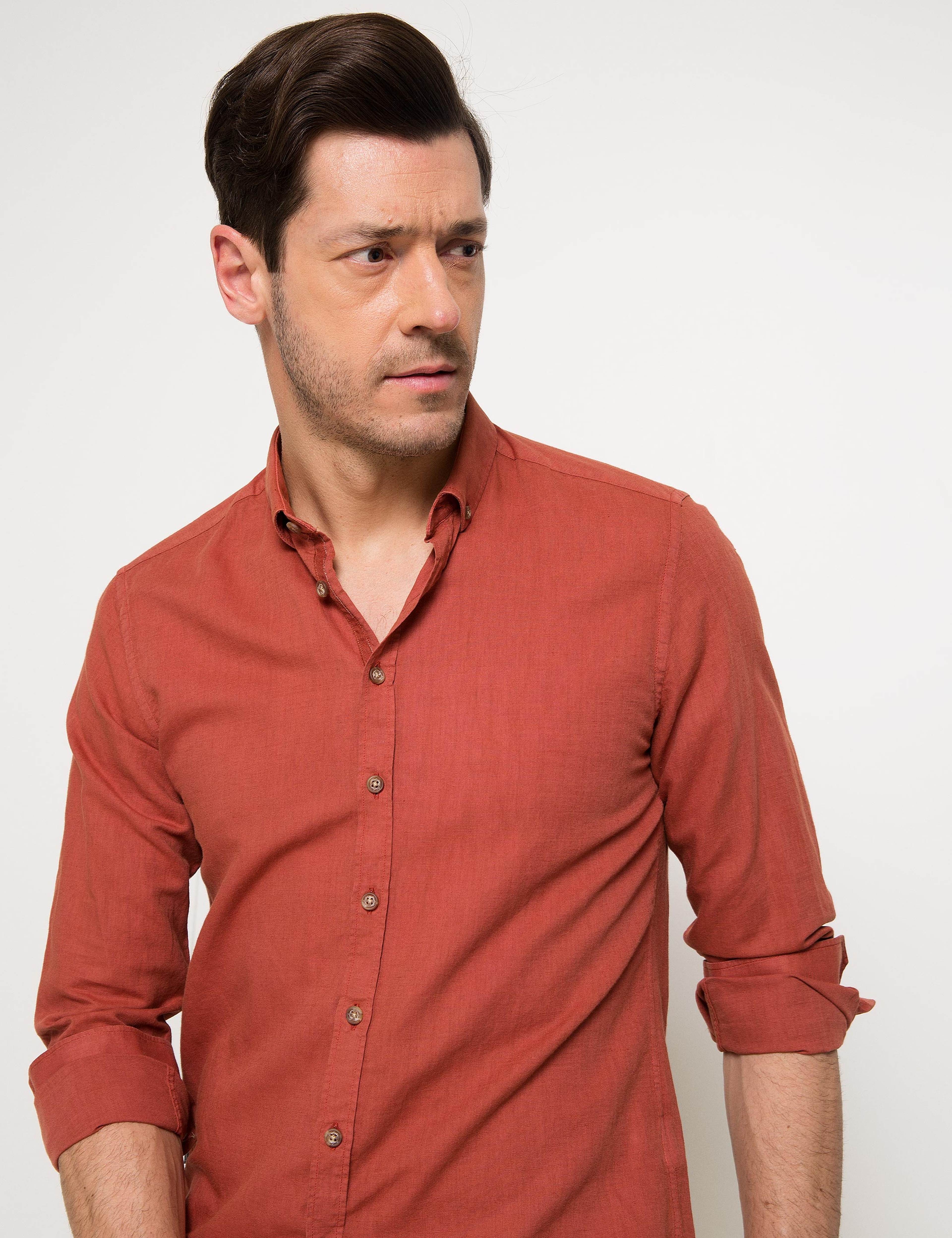 Turuncu Slim Fit Gömlek