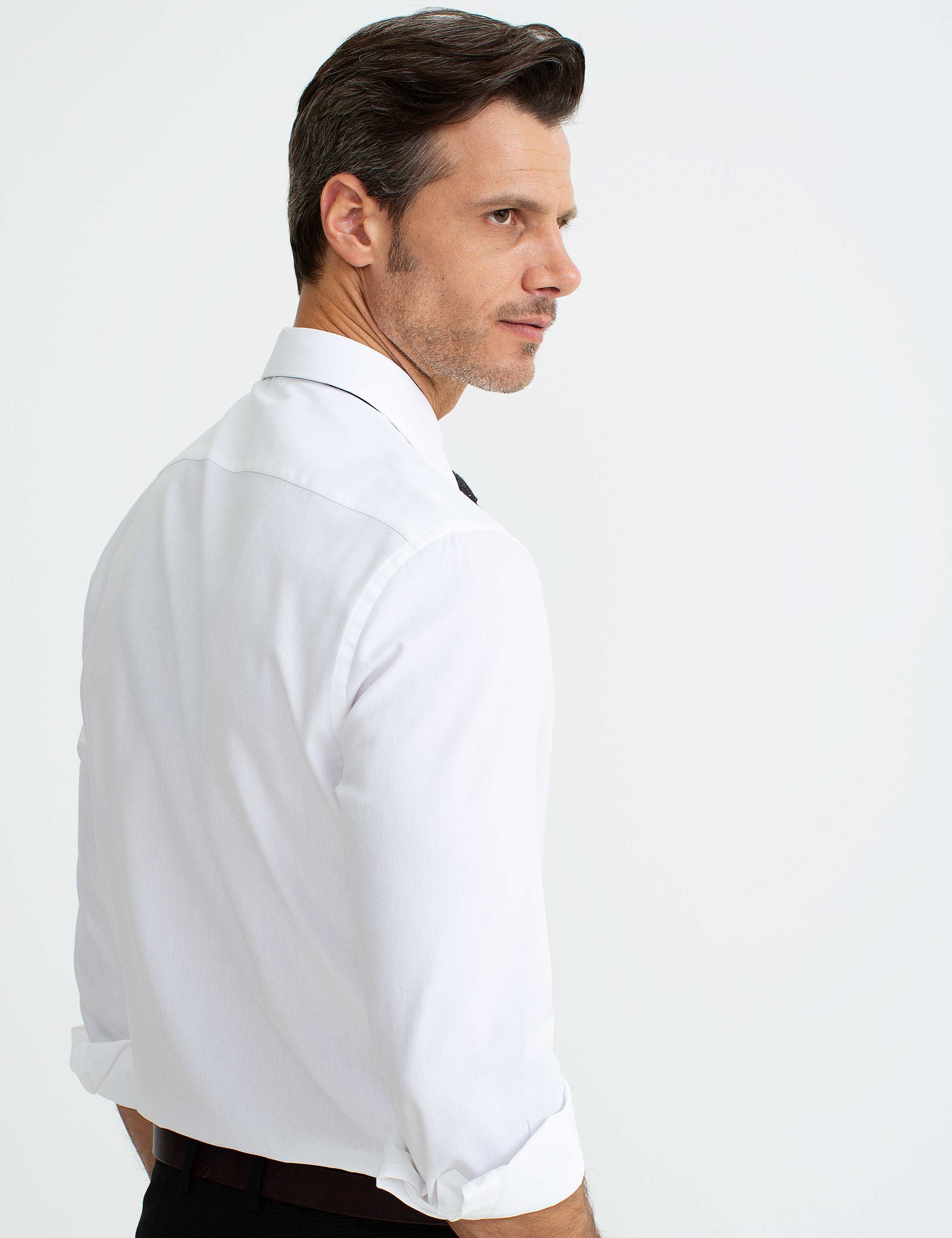 Beyaz Slim Fit Gömlek - Image 3