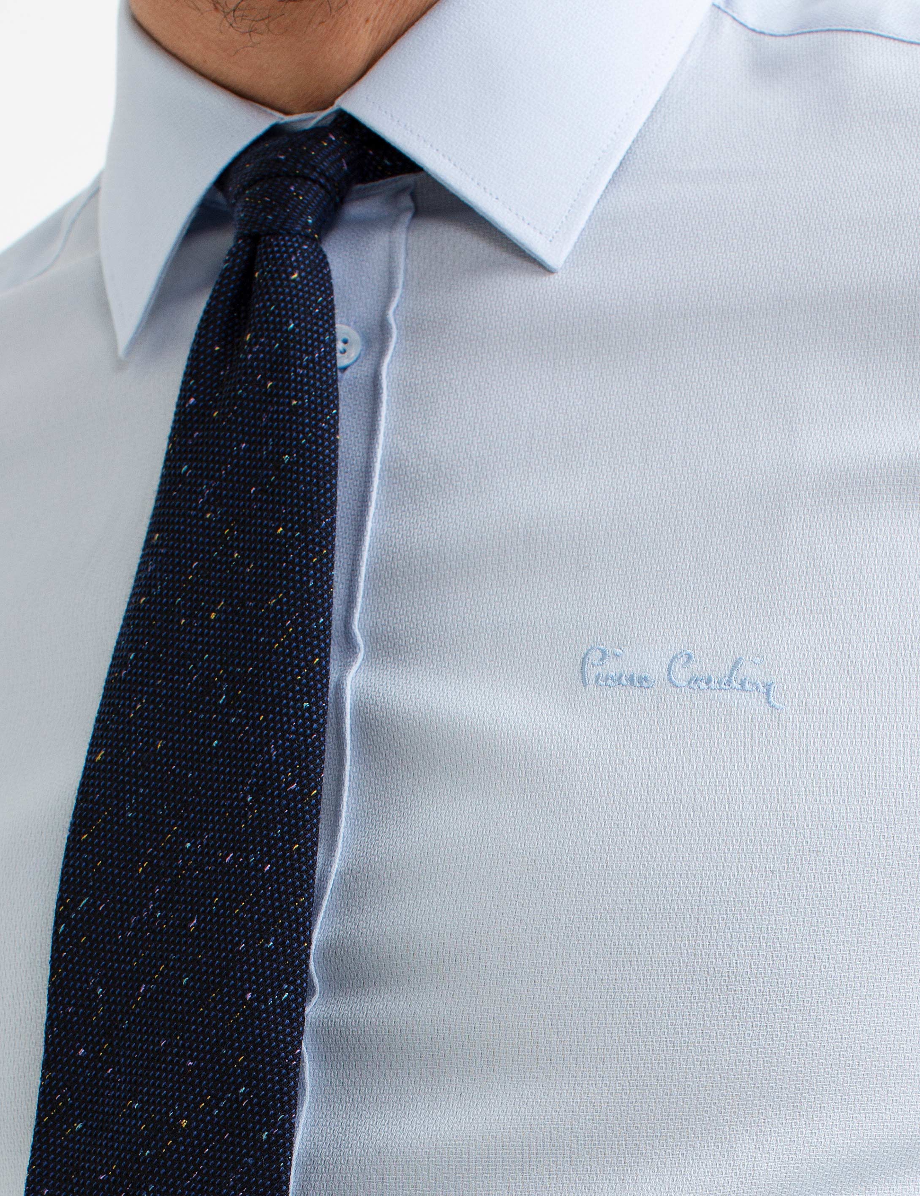 Açık Mavi Slim Fit Gömlek - Image 3