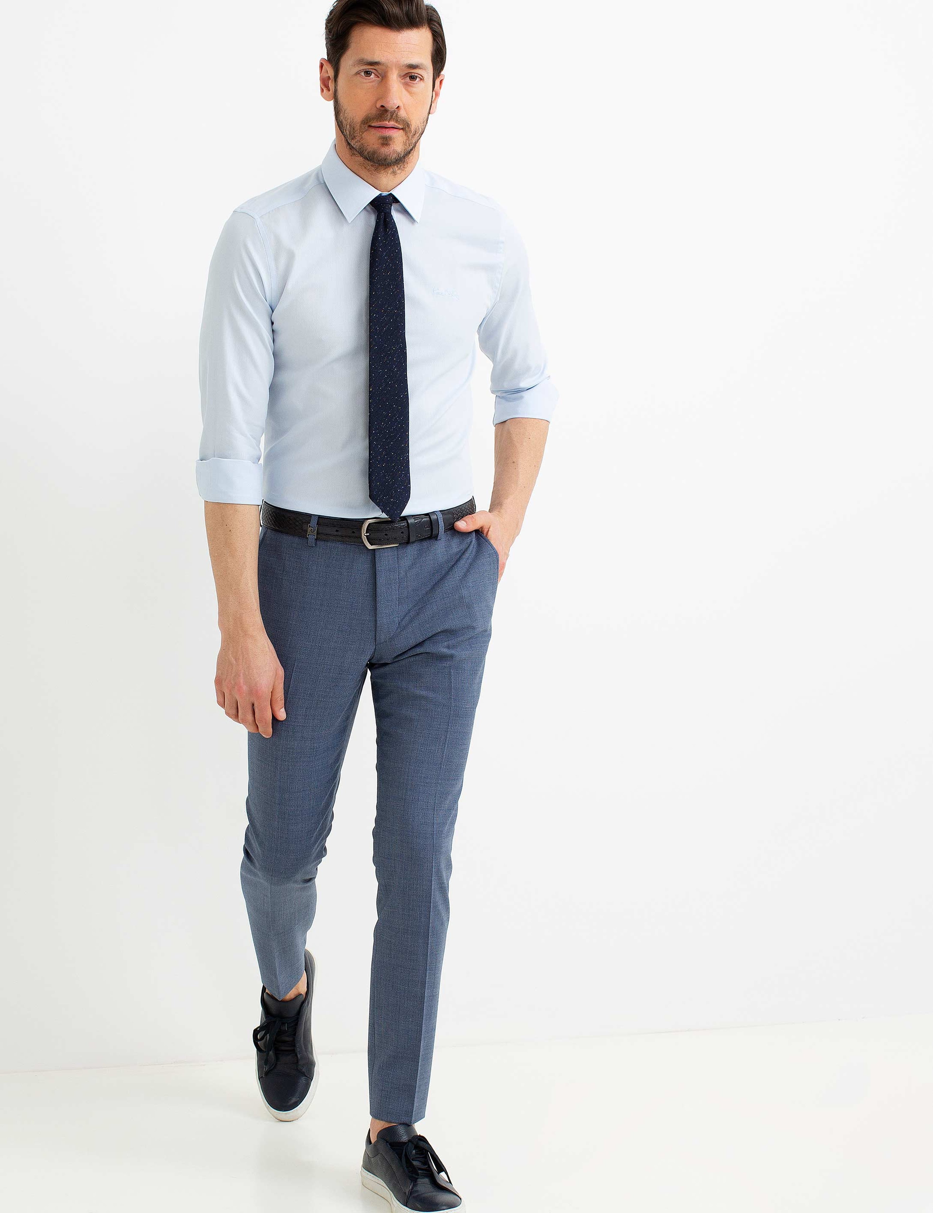 Açık Mavi Slim Fit Gömlek - Image 2