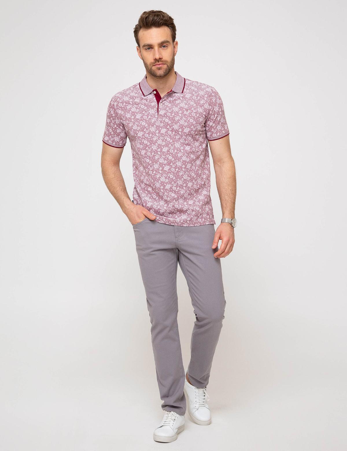 Bordo Slim Fit Tişört - 50185846019