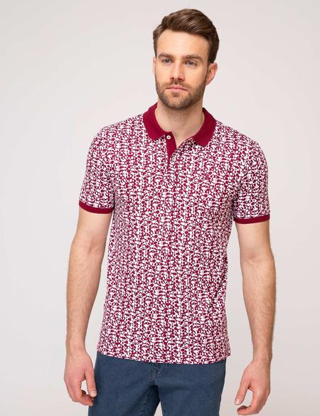 Bordo Slim Fit Polo Yaka Tişört - 50185848023